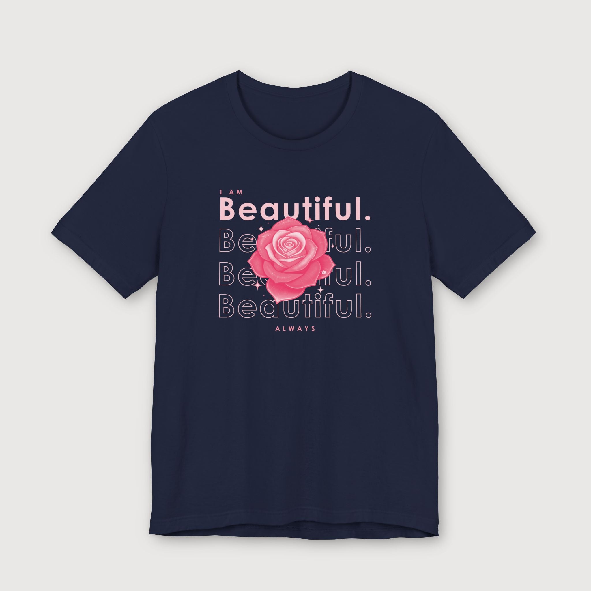 I am Beautiful - Pink Flower - T-Shirt
