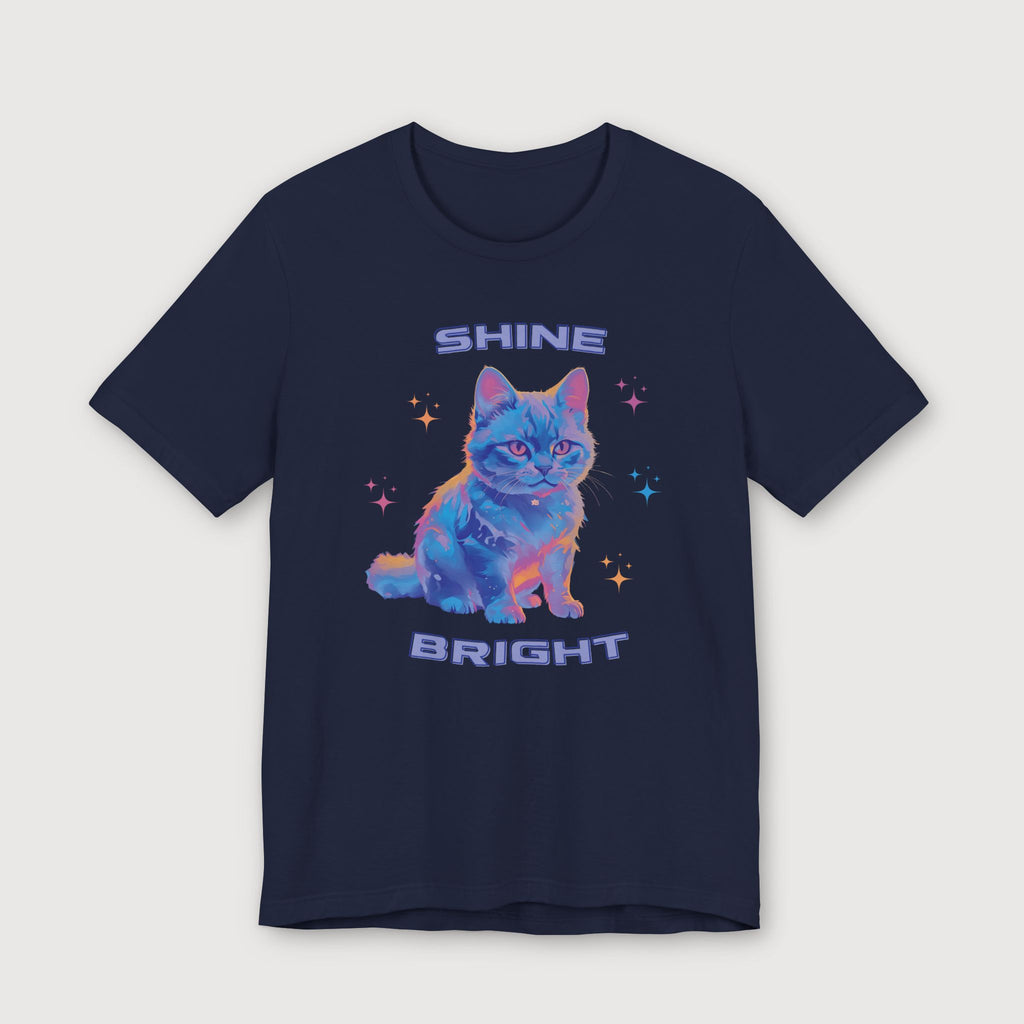 Shine Bright - Light Blue Cat - T-Shirt