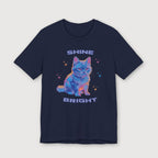 Shine Bright - Light Blue Cat - T-Shirt