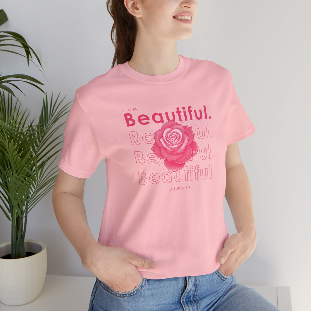I am Beautiful - Pink Flower - T-Shirt