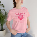 I am Beautiful - Pink Flower - T-Shirt
