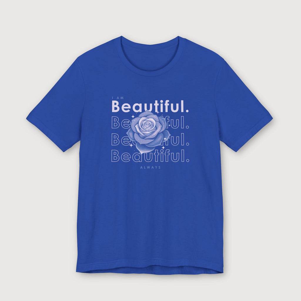 I am Beautiful - Lavender Blue Flower - T-Shirt