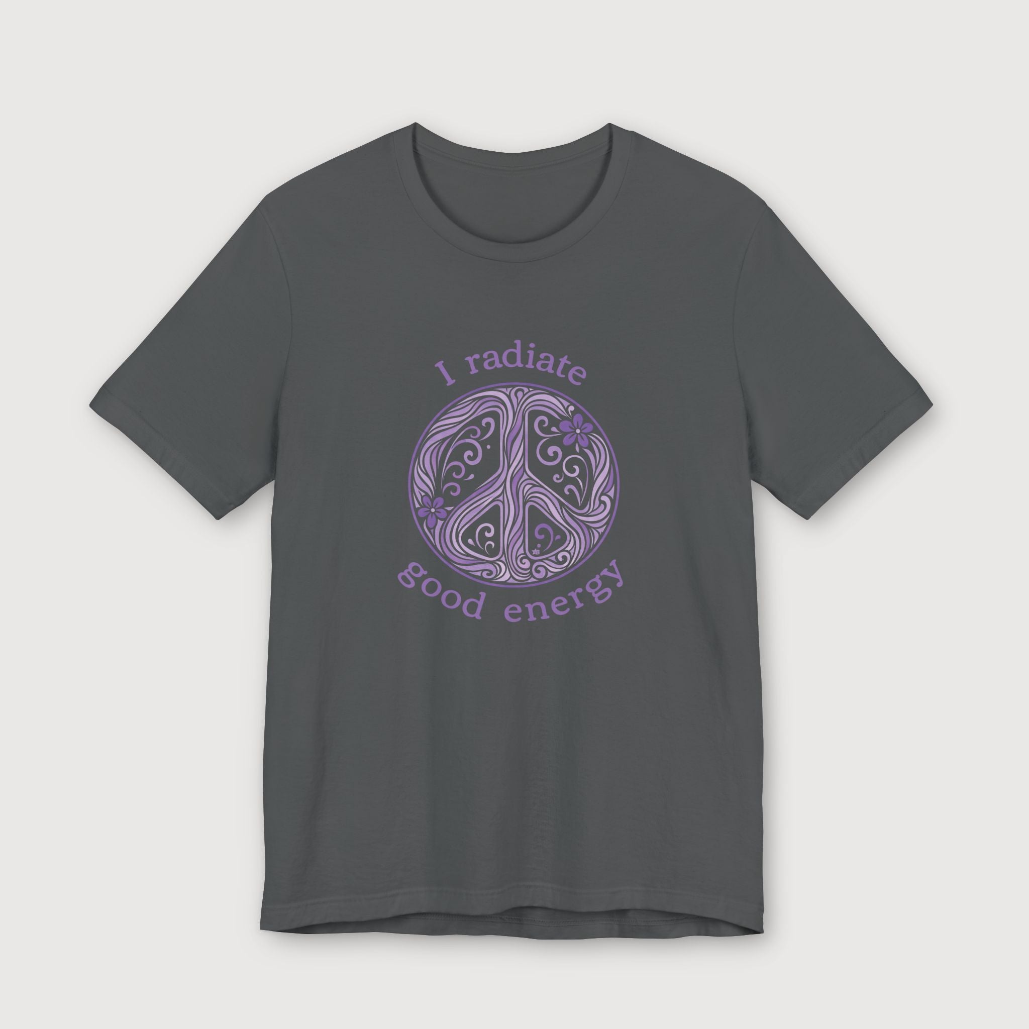 I Radiate Good Energy - Purple Peace Sign - T-Shirt