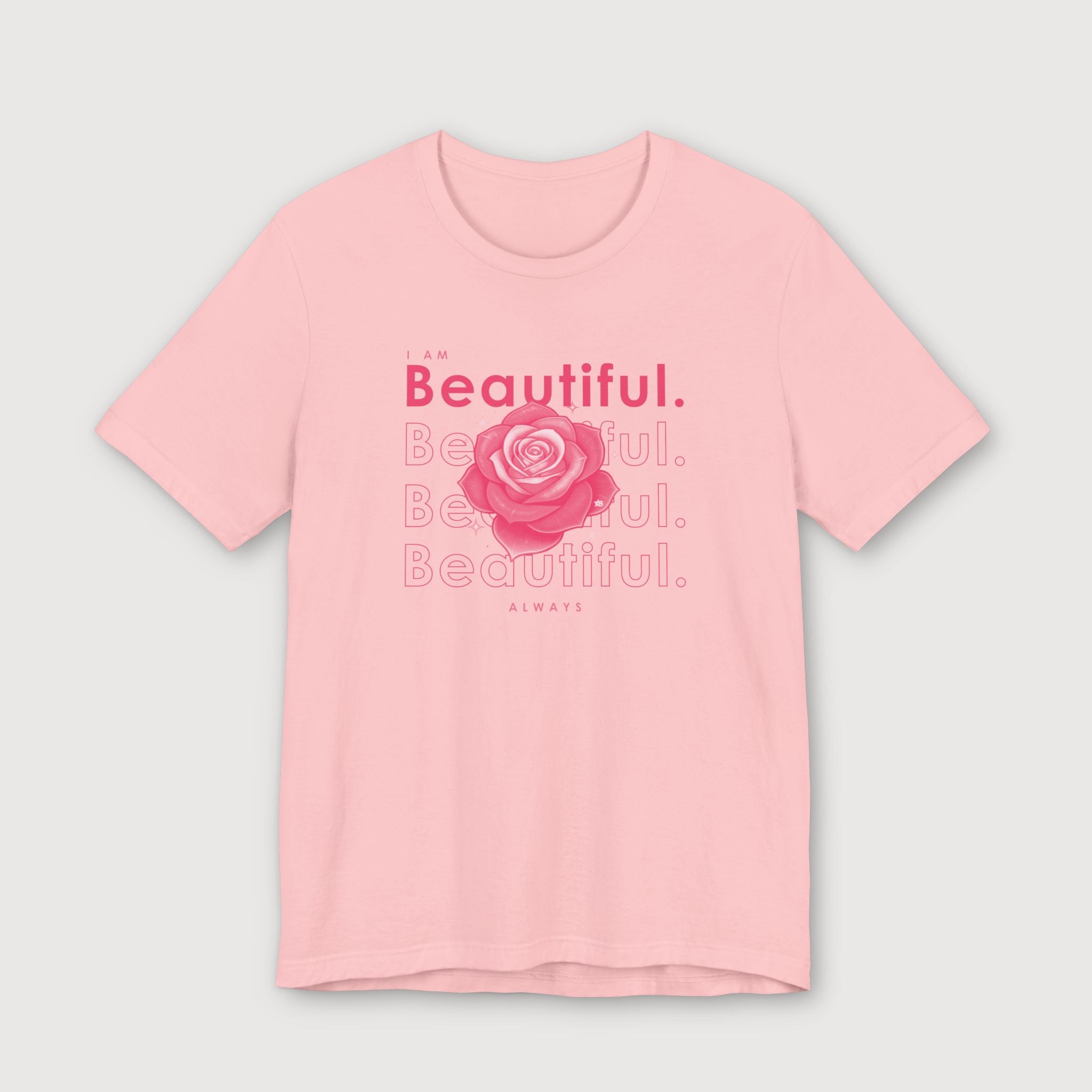 I am Beautiful - Pink Flower - T-Shirt
