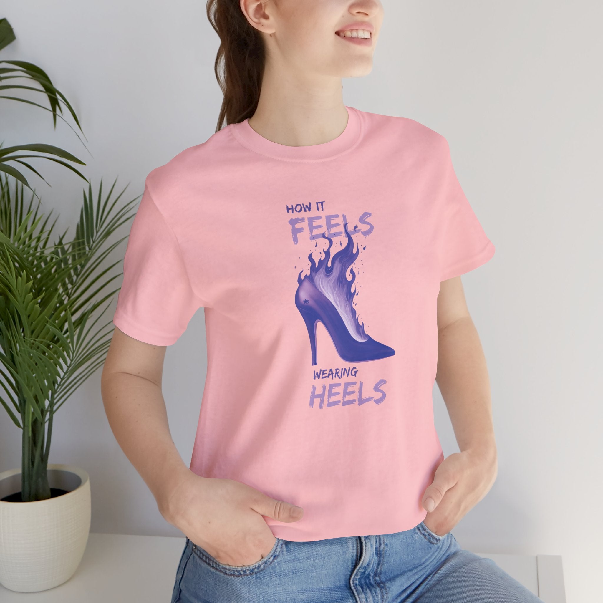 How it Feels Wearing Heels - Purple Shoe - T-Shirt