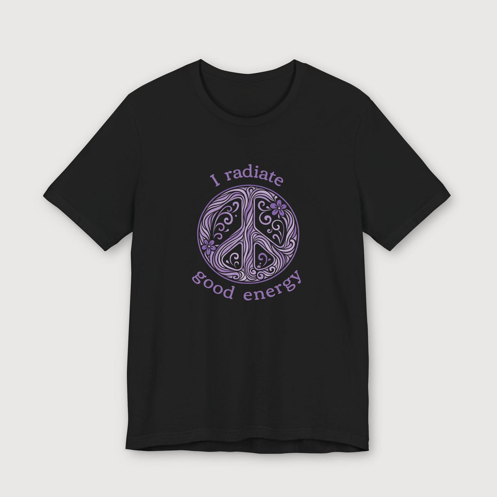 I Radiate Good Energy - Purple Peace Sign - T-Shirt