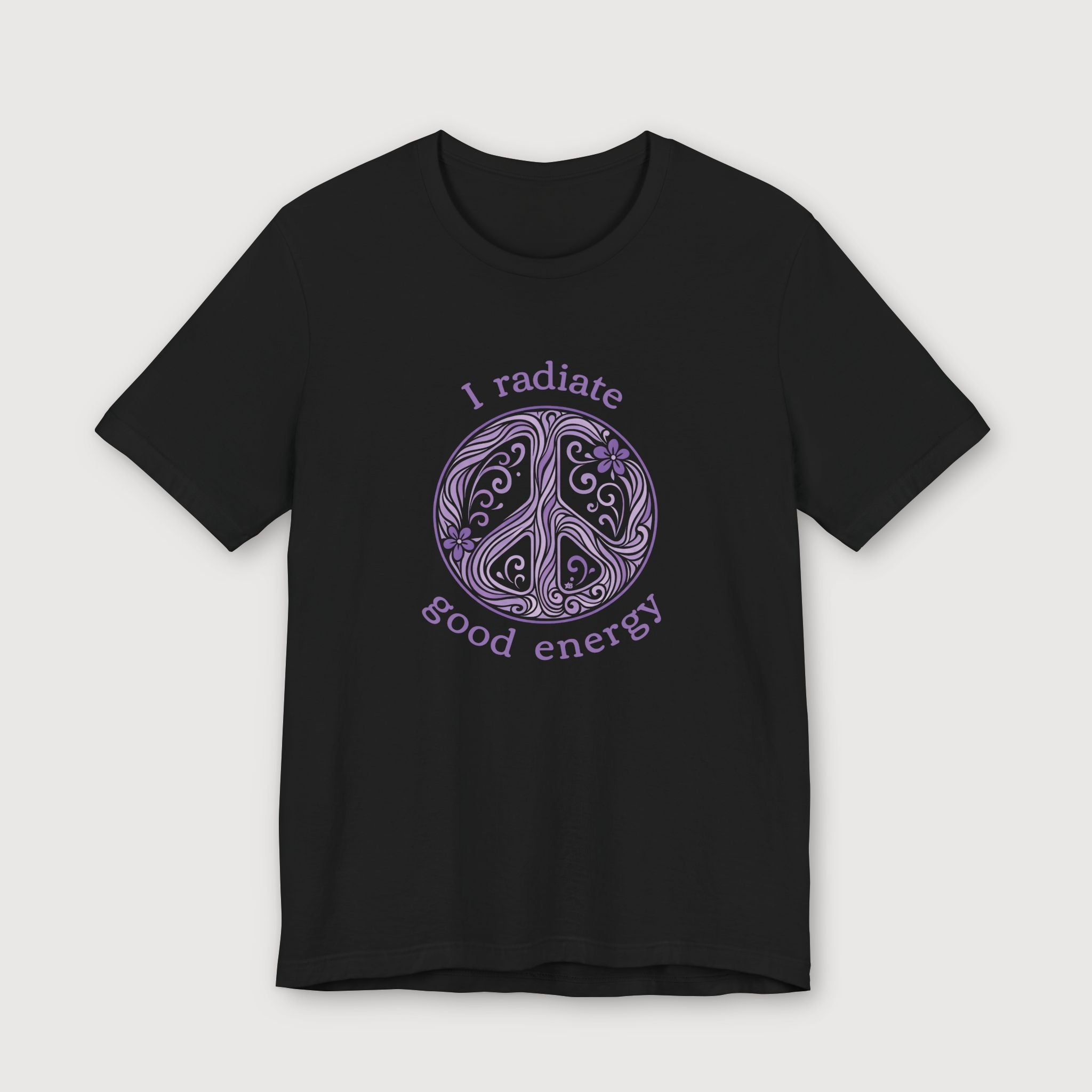 I Radiate Good Energy - Purple Peace Sign - T-Shirt