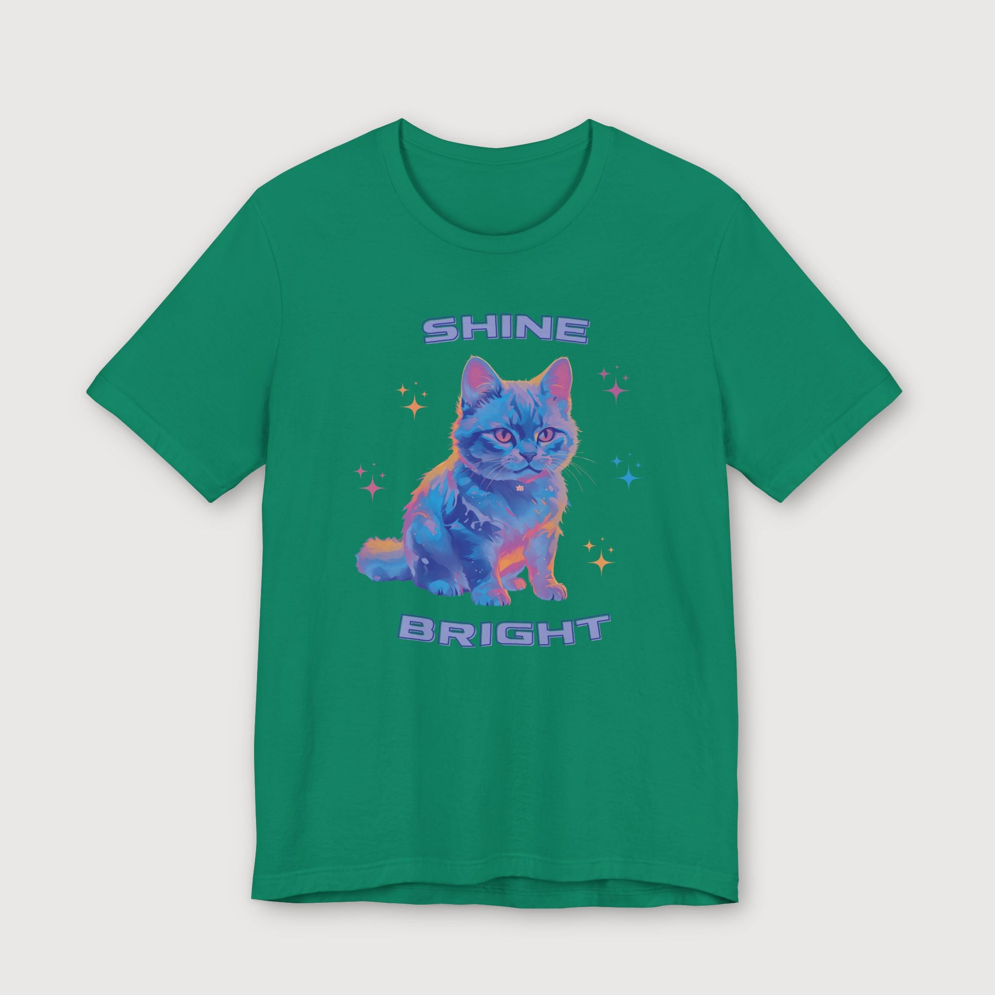 Shine Bright - Light Blue Cat - T-Shirt
