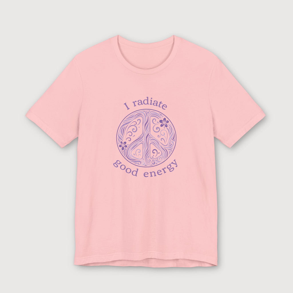 I Radiate Good Energy - Purple Peace Sign - T-Shirt