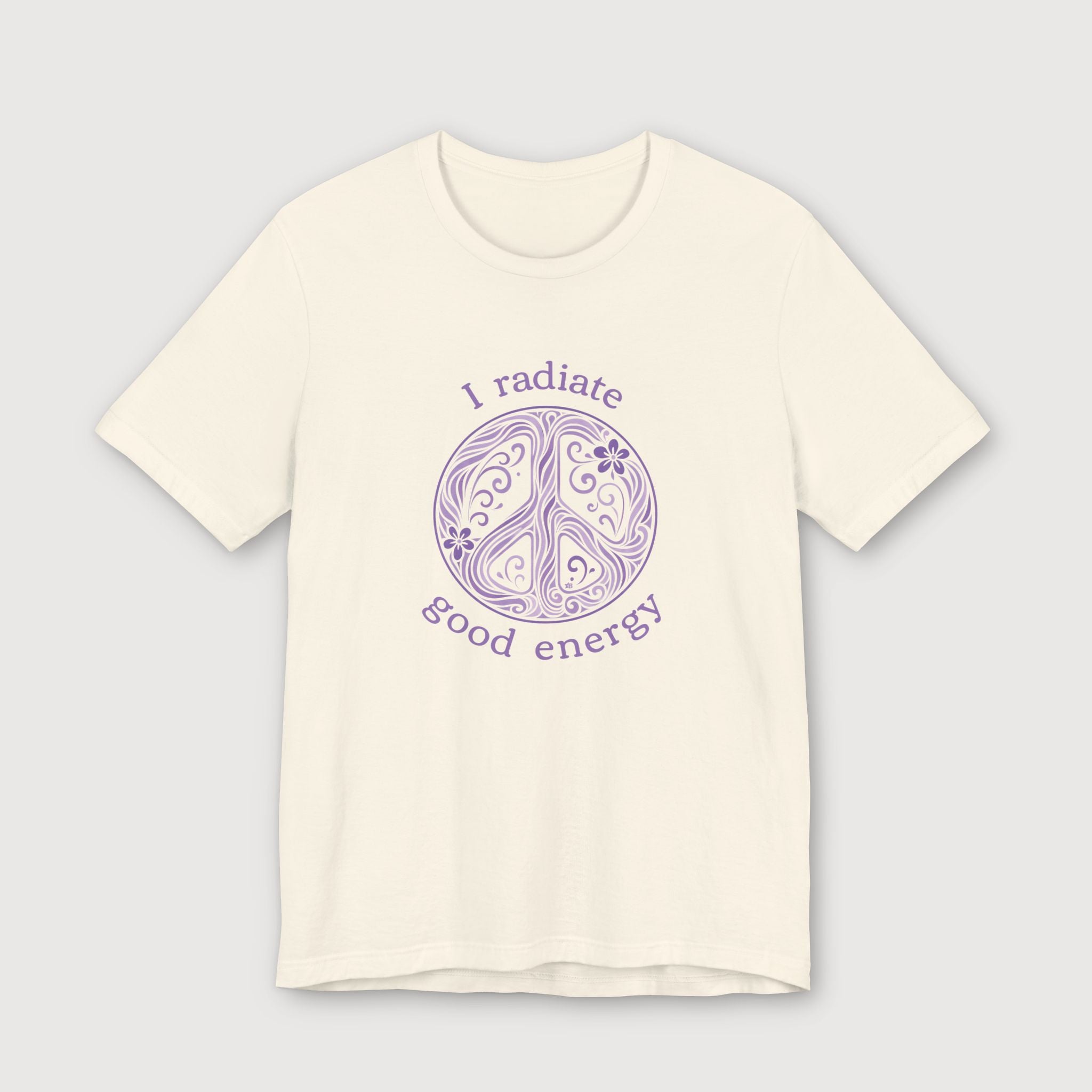 I Radiate Good Energy - Purple Peace Sign - T-Shirt