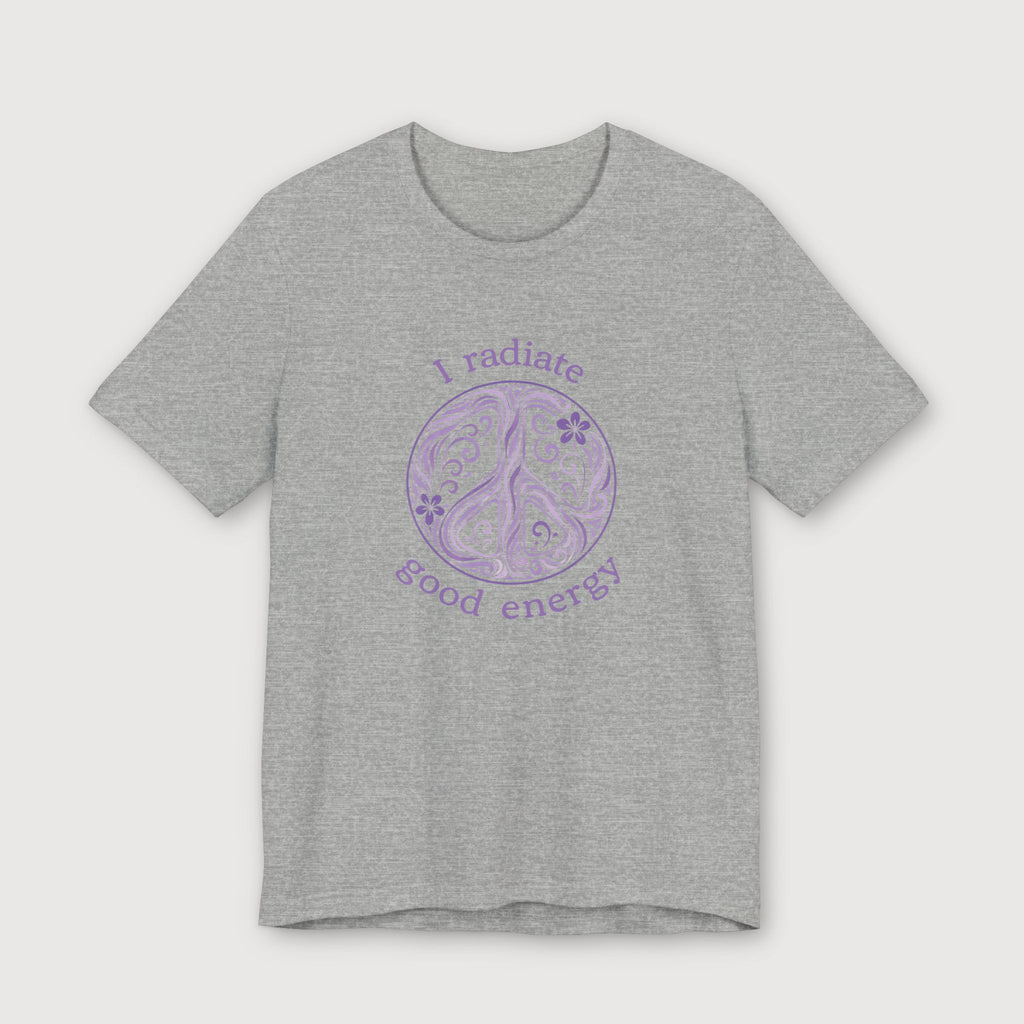 I Radiate Good Energy - Purple Peace Sign - T-Shirt