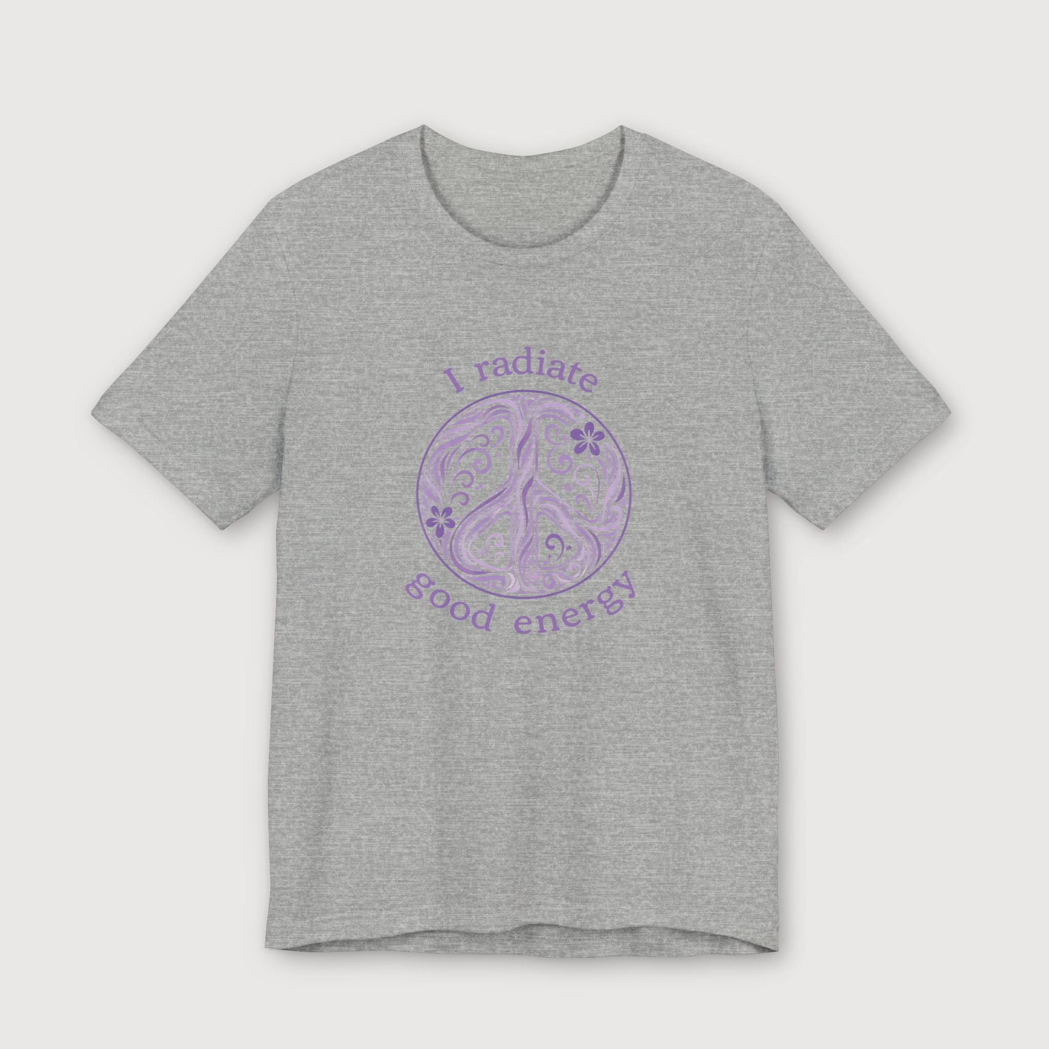 I Radiate Good Energy - Purple Peace Sign - T-Shirt