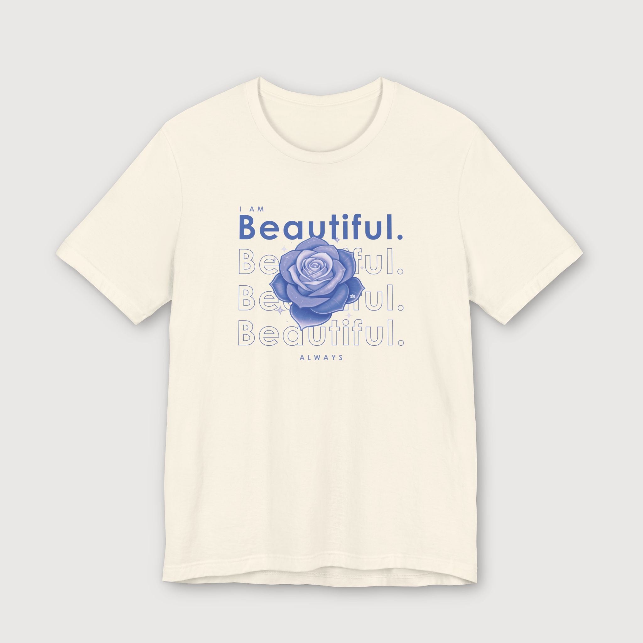 I am Beautiful - Lavender Blue Flower - T-Shirt