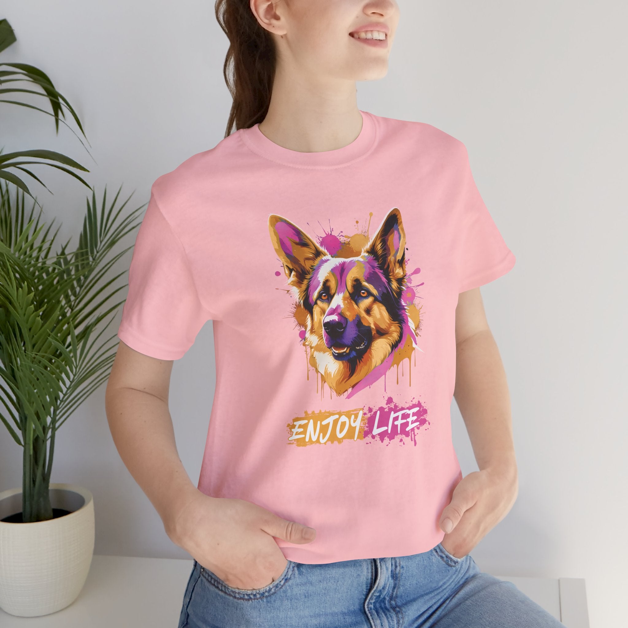 Enjoy Life - Pink Dog - T-Shirt