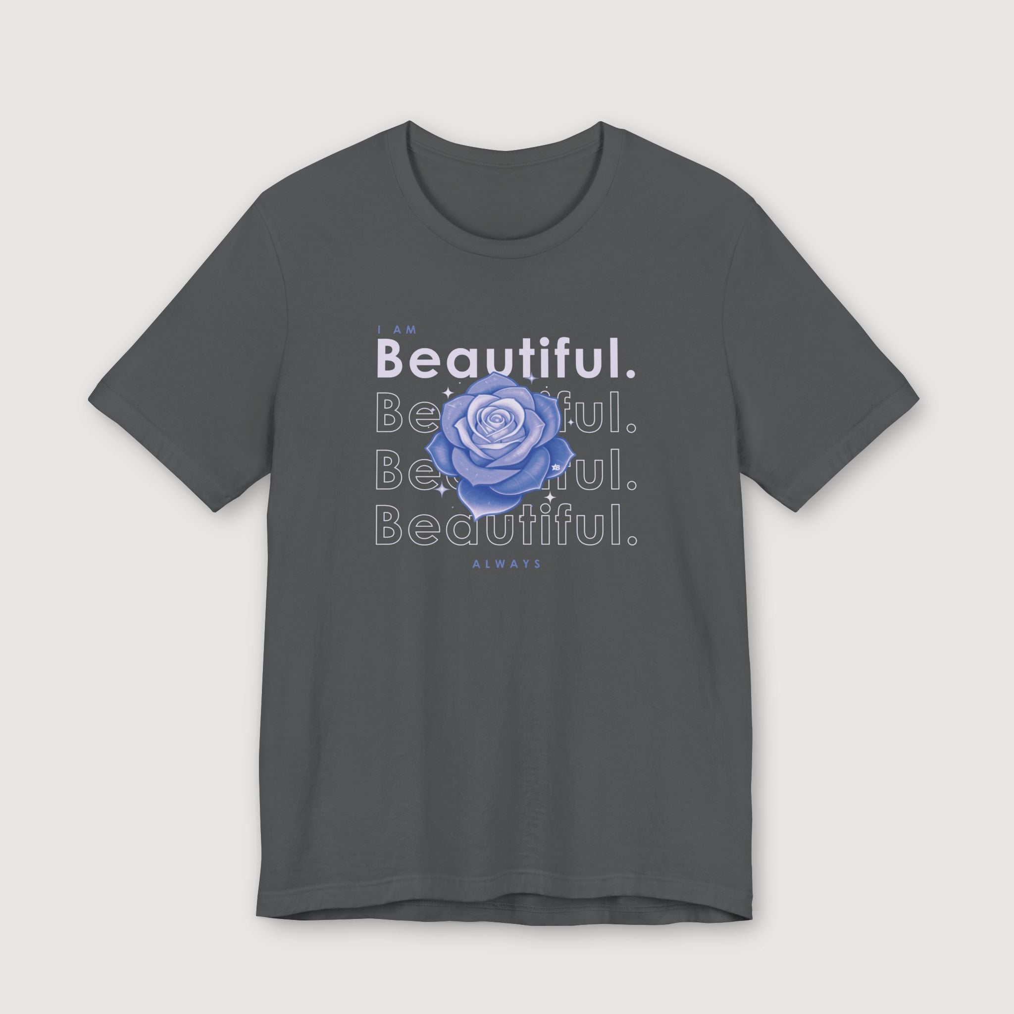 I am Beautiful - Lavender Blue Flower - T-Shirt