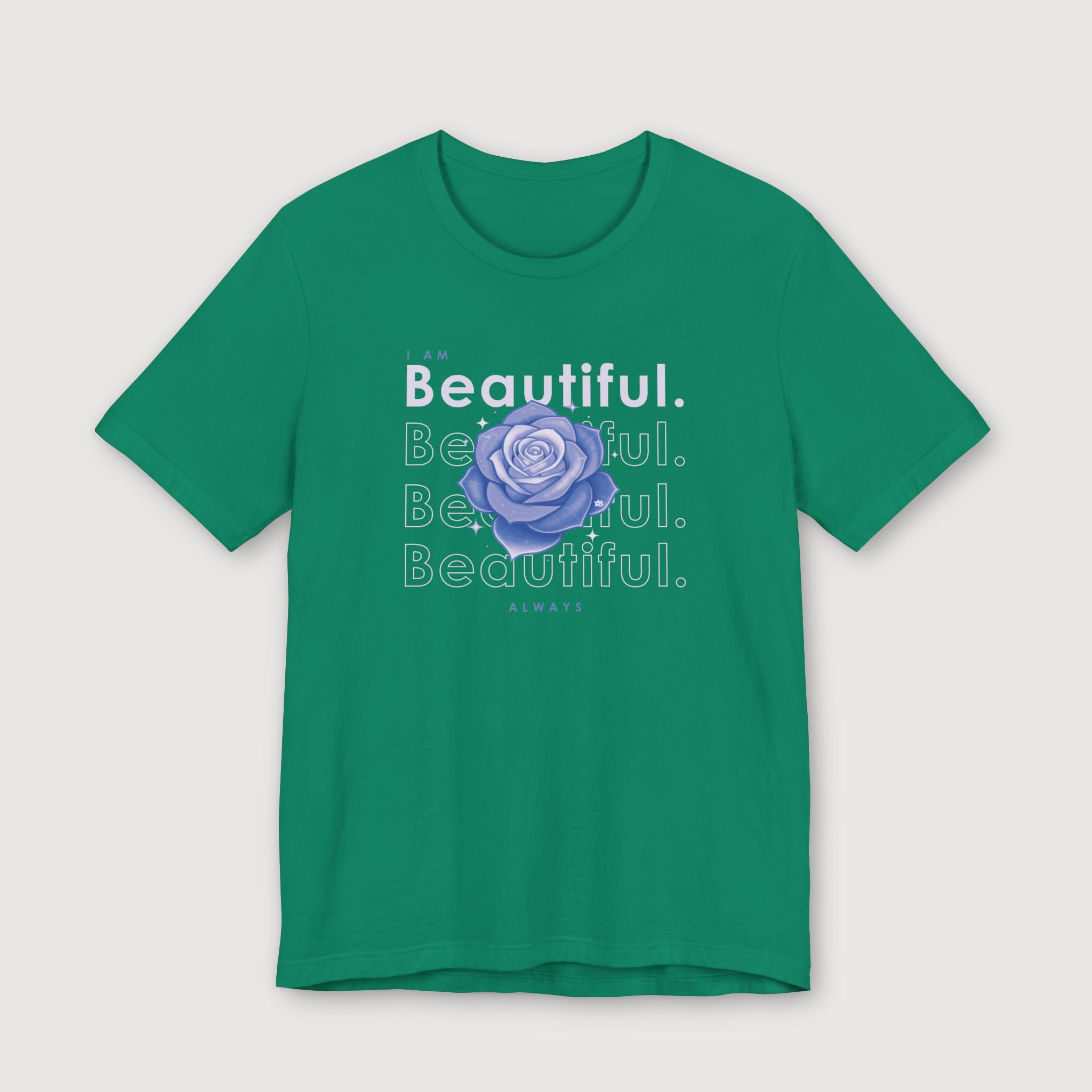 I am Beautiful - Lavender Blue Flower - T-Shirt