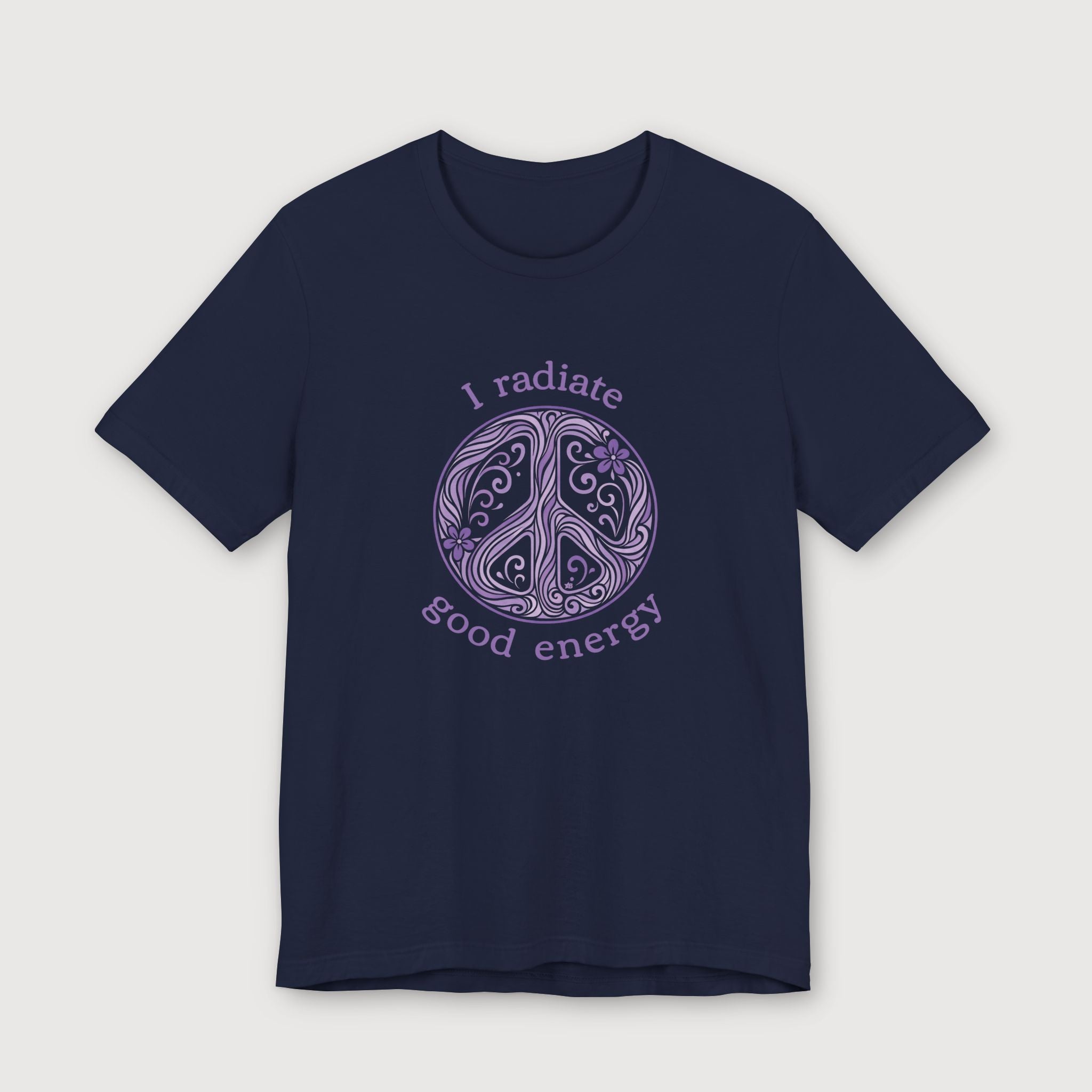 I Radiate Good Energy - Purple Peace Sign - T-Shirt