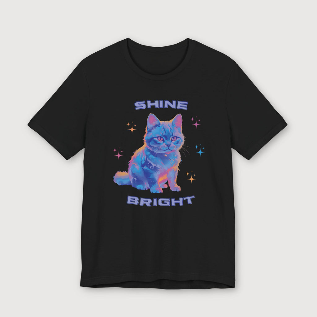 Shine Bright - Light Blue Cat - T-Shirt
