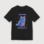 Shine Bright - Light Blue Cat - T-Shirt
