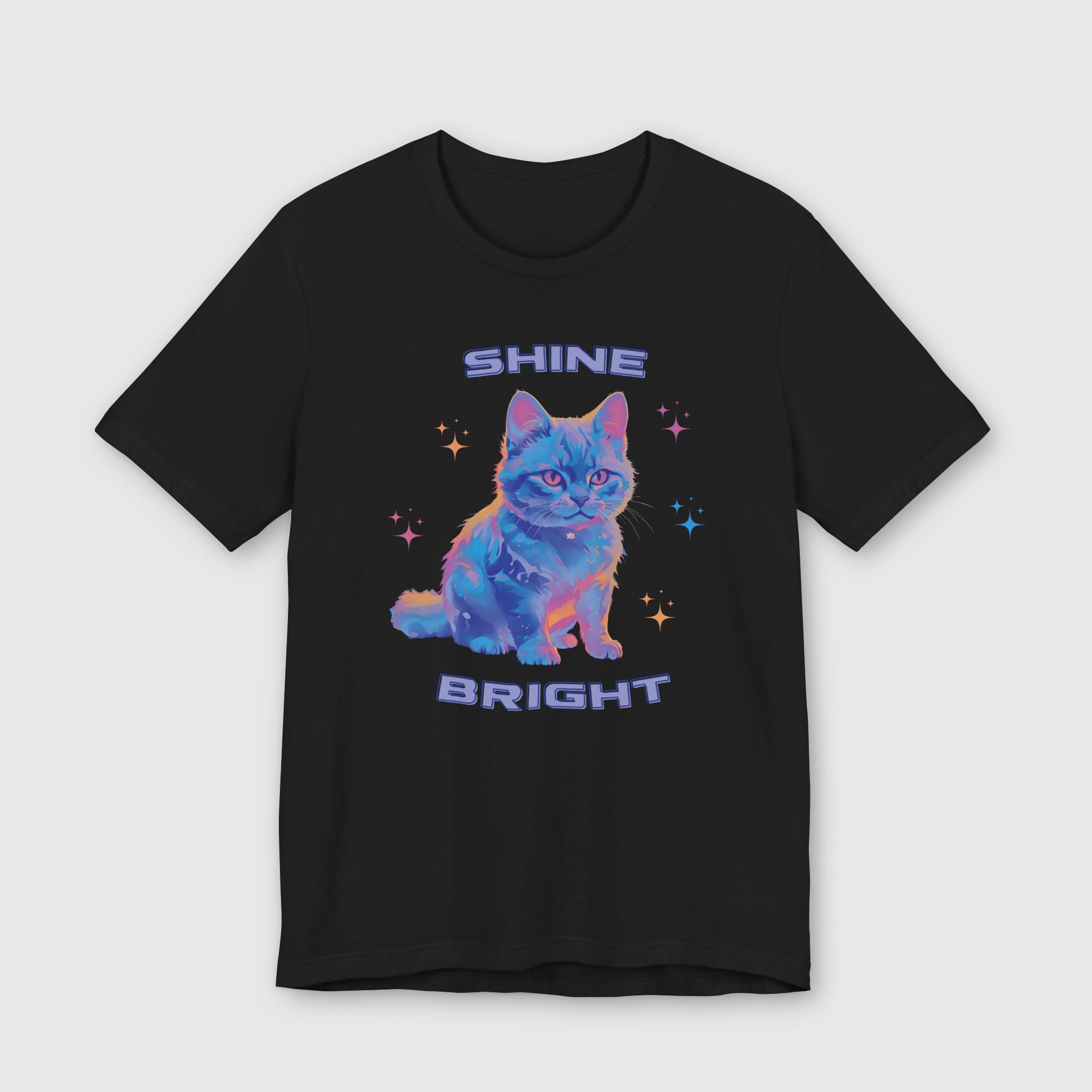 Shine Bright - Light Blue Cat - T-Shirt