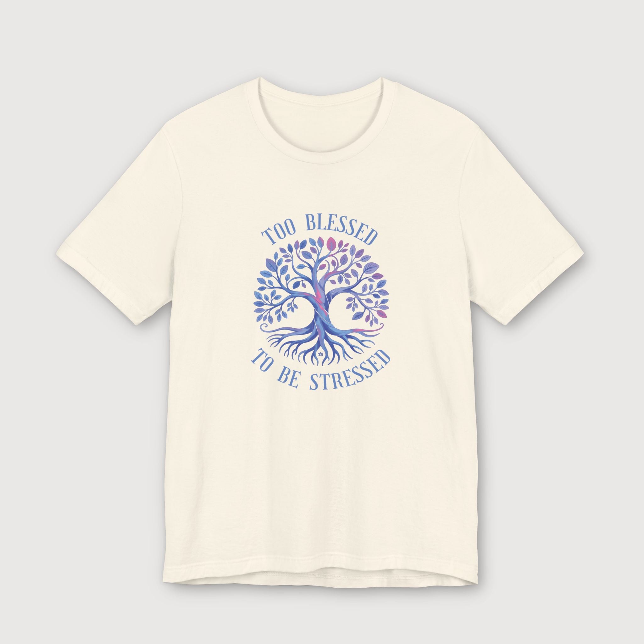 Too Blessed To Be Stressed - Light Blue Tree - T-Shirt