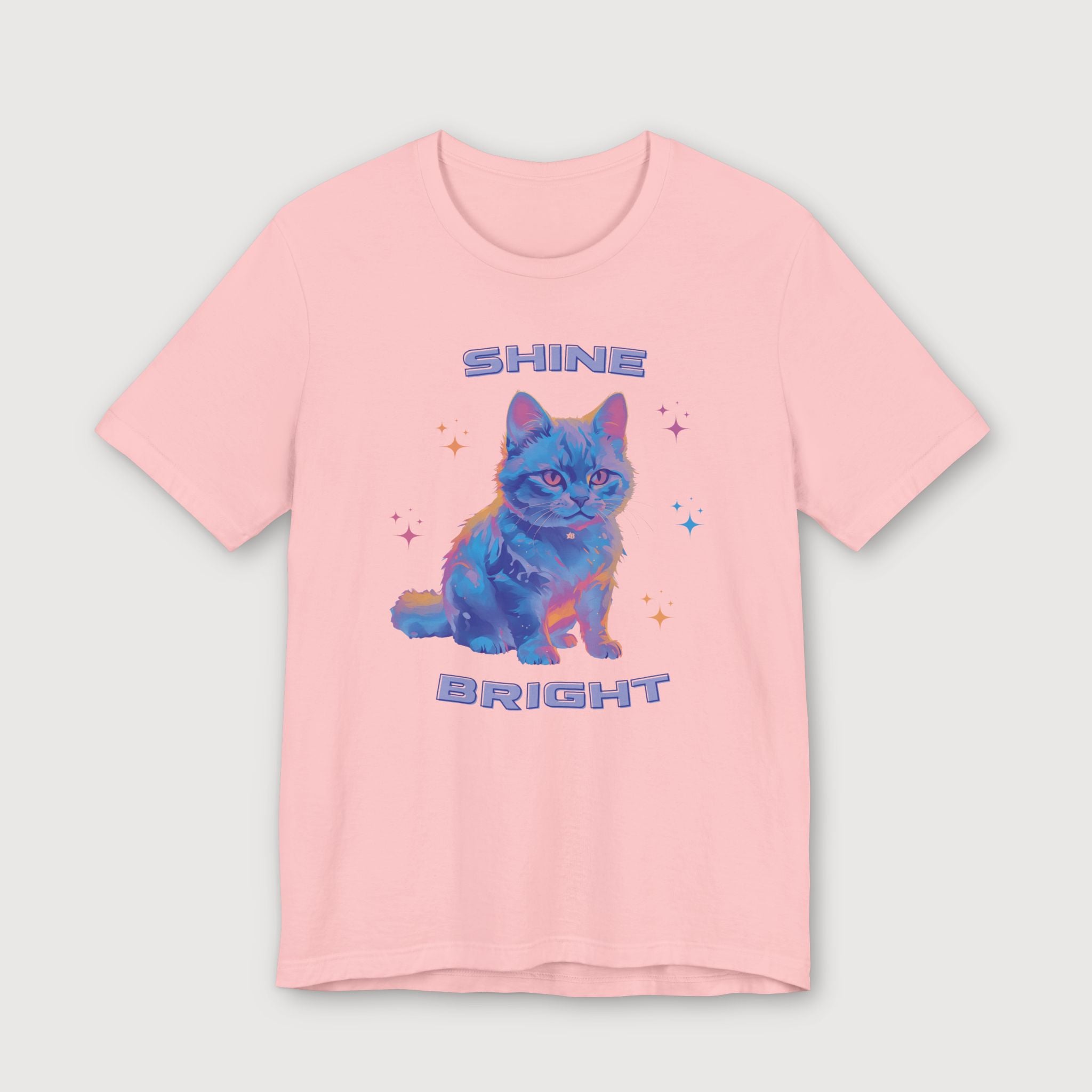 Shine Bright - Light Blue Cat - T-Shirt