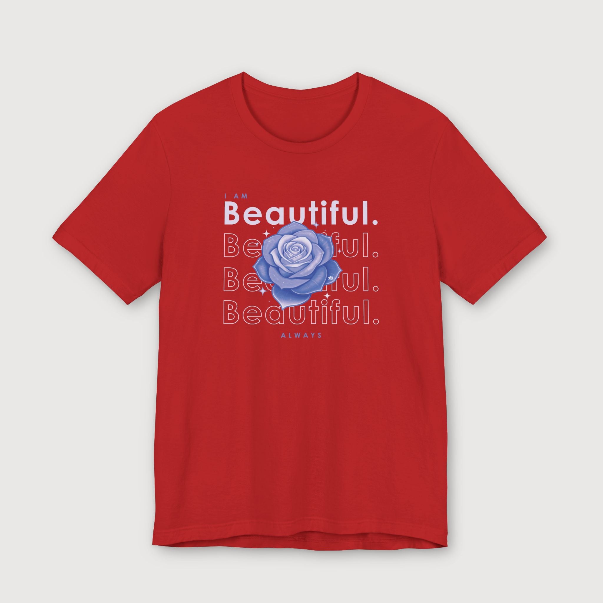 I am Beautiful - Lavender Blue Flower - T-Shirt