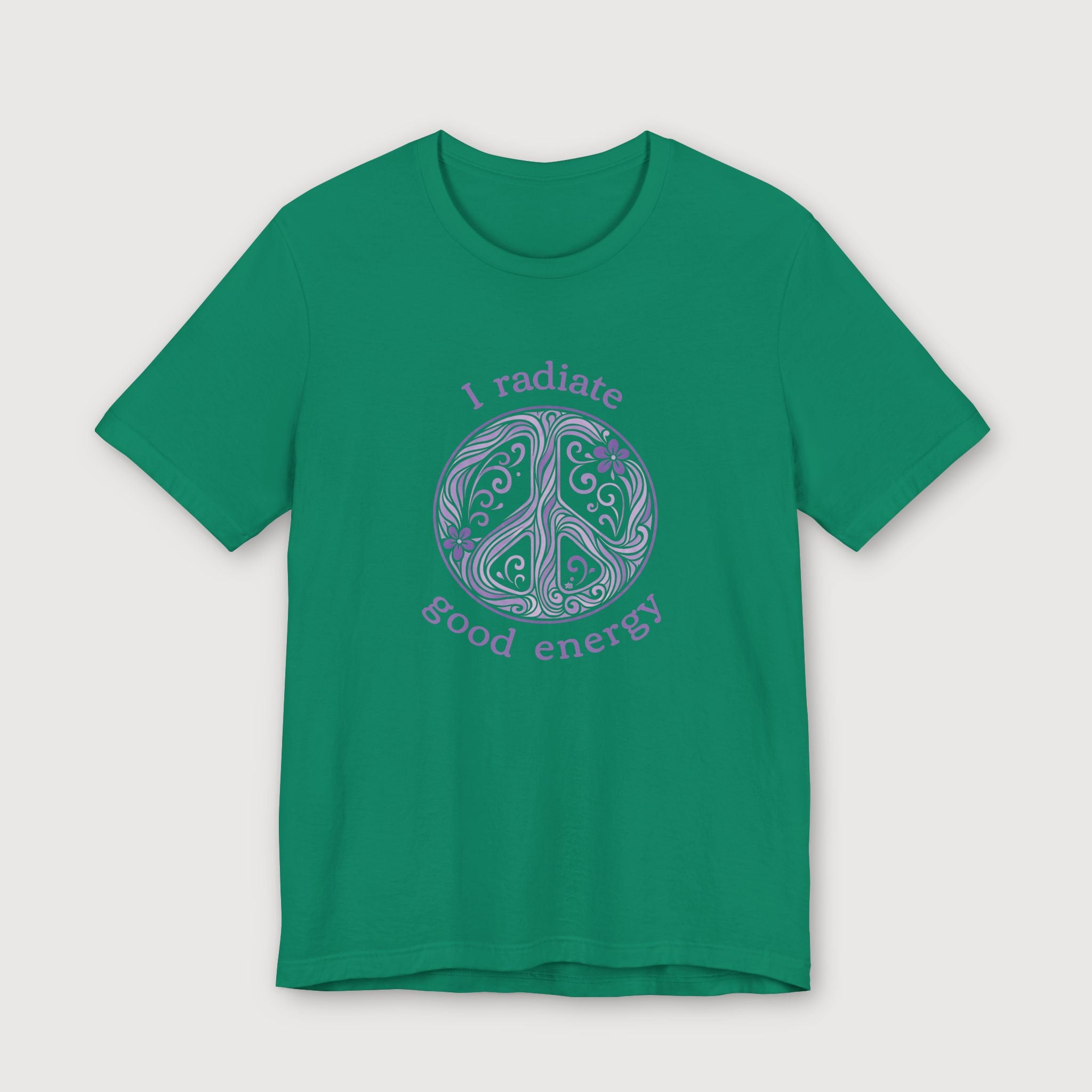I Radiate Good Energy - Purple Peace Sign - T-Shirt