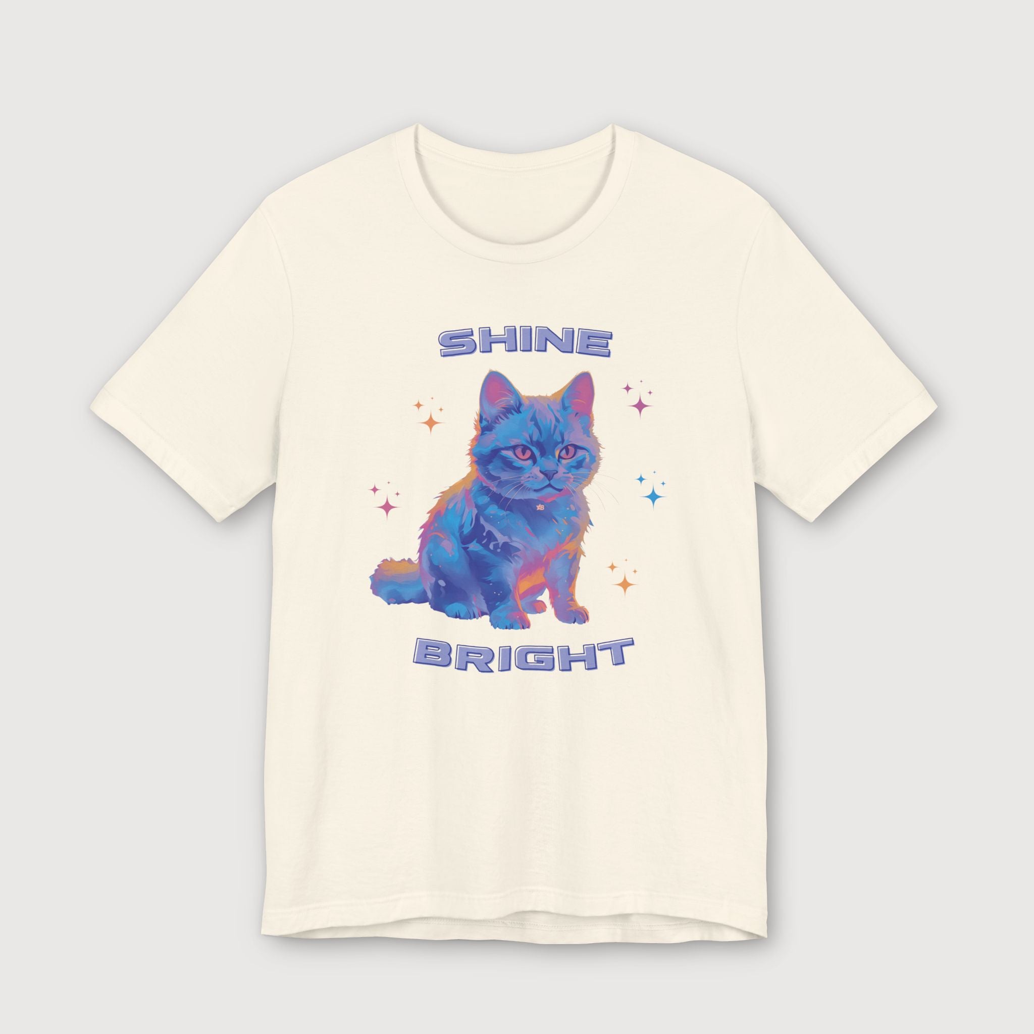 Shine Bright - Light Blue Cat - T-Shirt