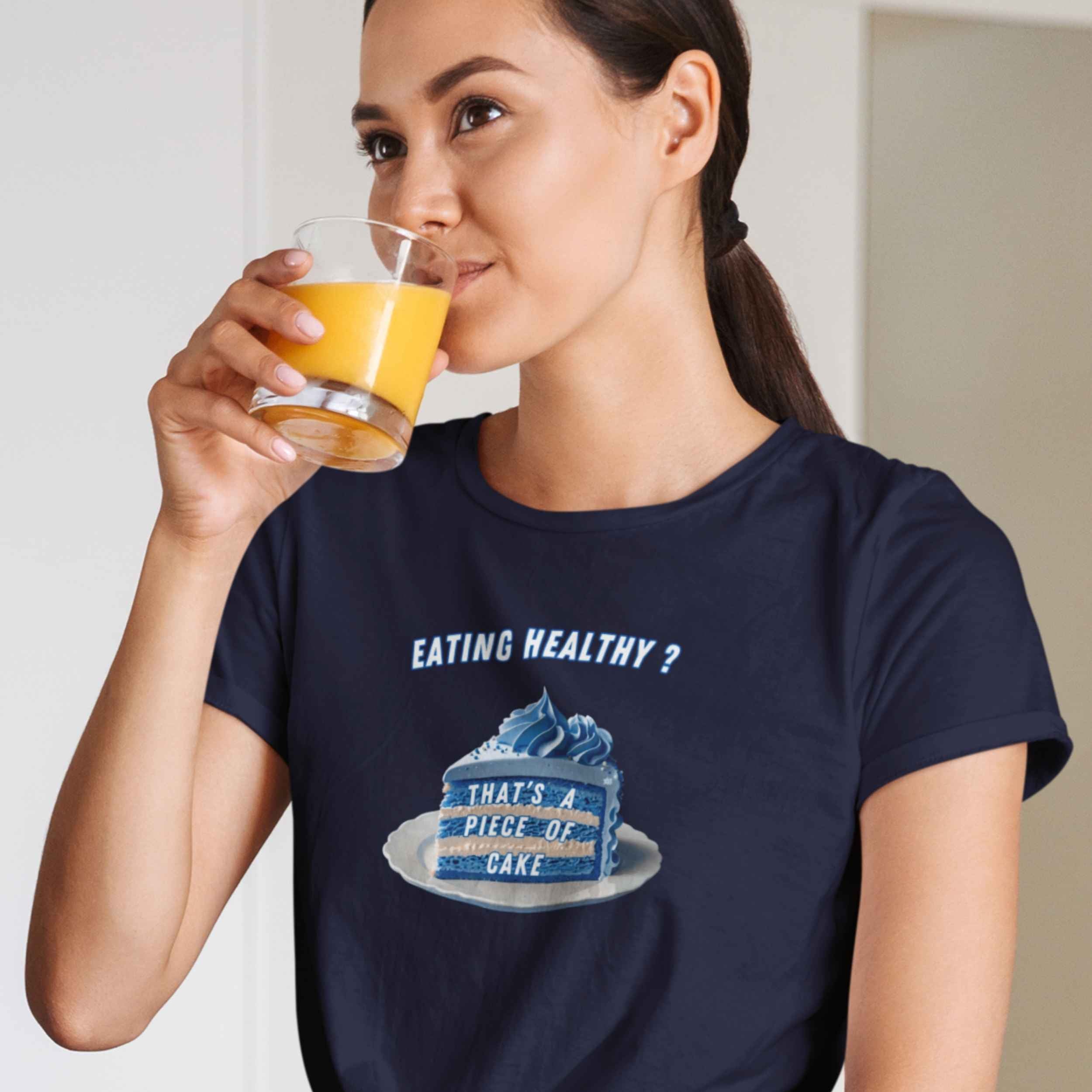 Eating Healthy? - Blue Cake - T-Shirt