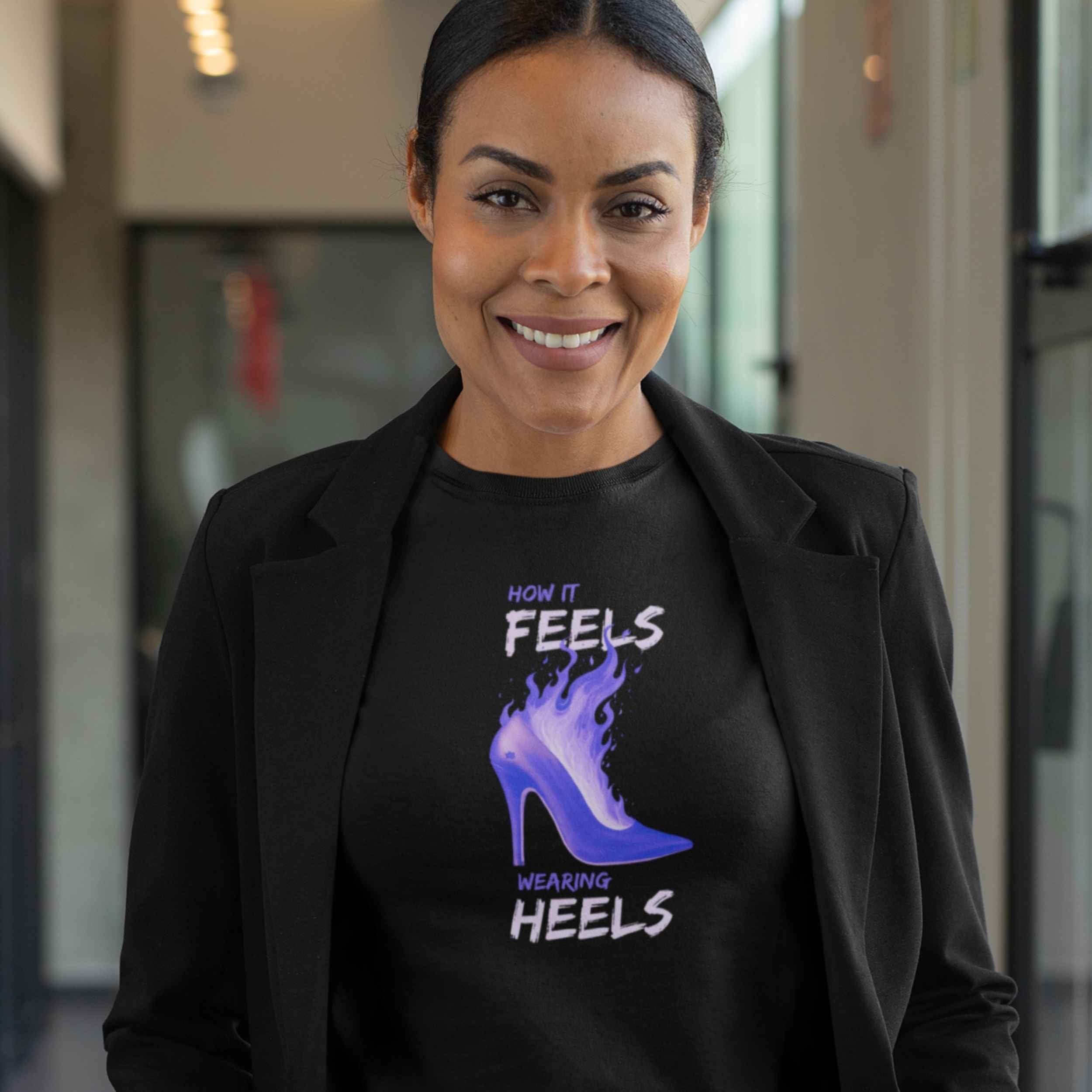 How it Feels Wearing Heels - Purple Shoe - T-Shirt