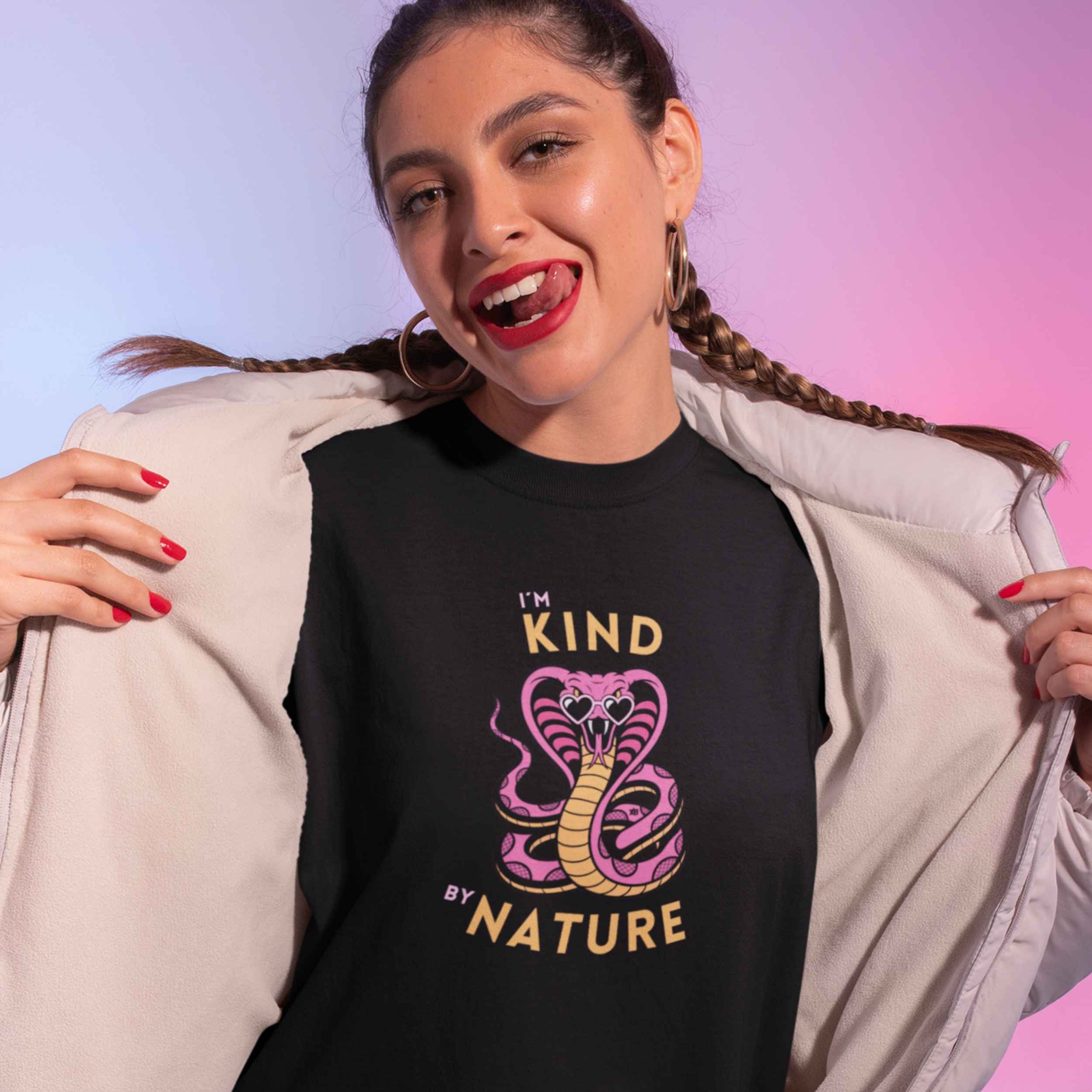 I'm Kind by Nature - Pink Cobra - T-Shirt