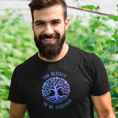 Too Blessed To Be Stressed - Light Blue Tree