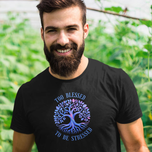 Too Blessed To Be Stressed - Light Blue Tree