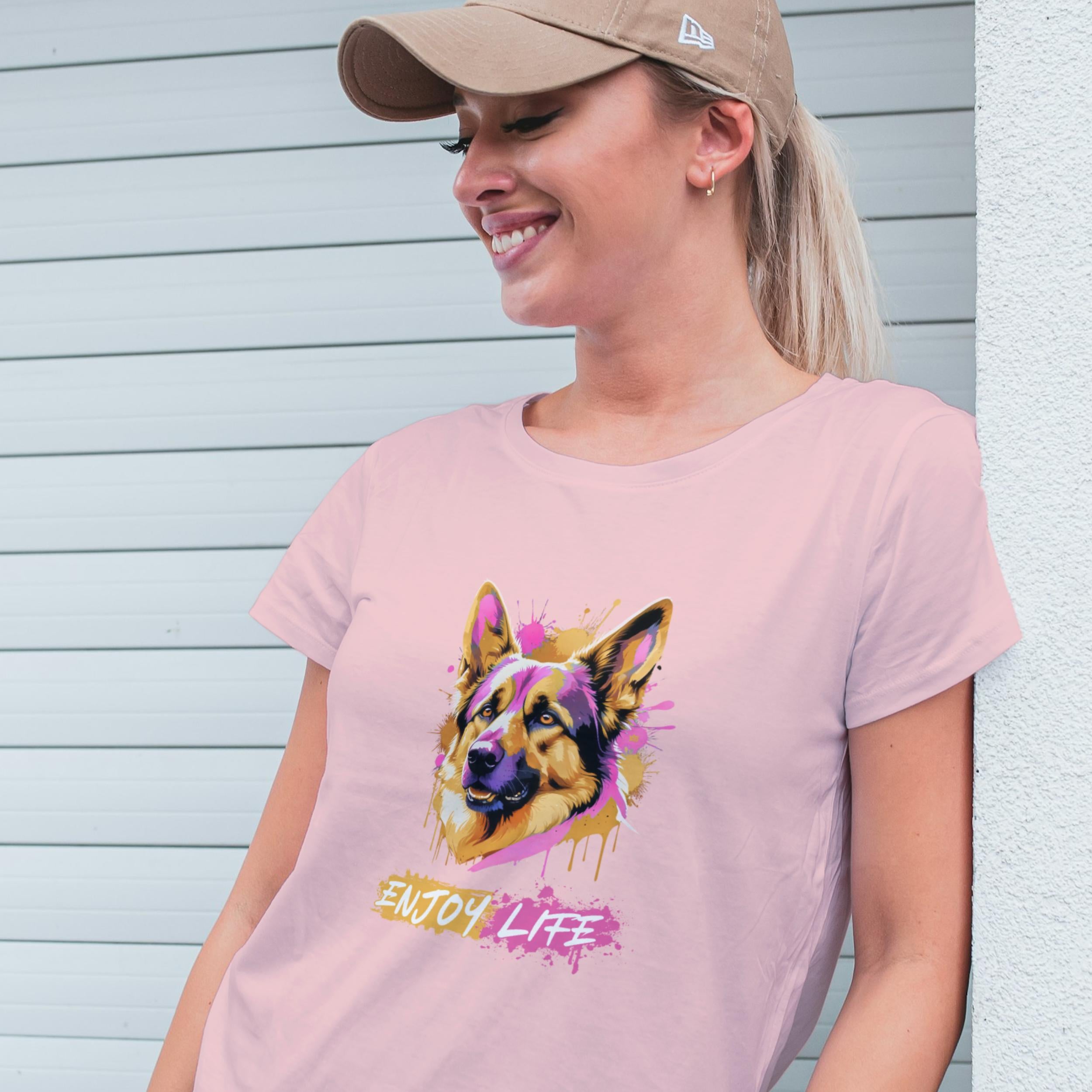 Enjoy Life - Pink Dog - T-Shirt