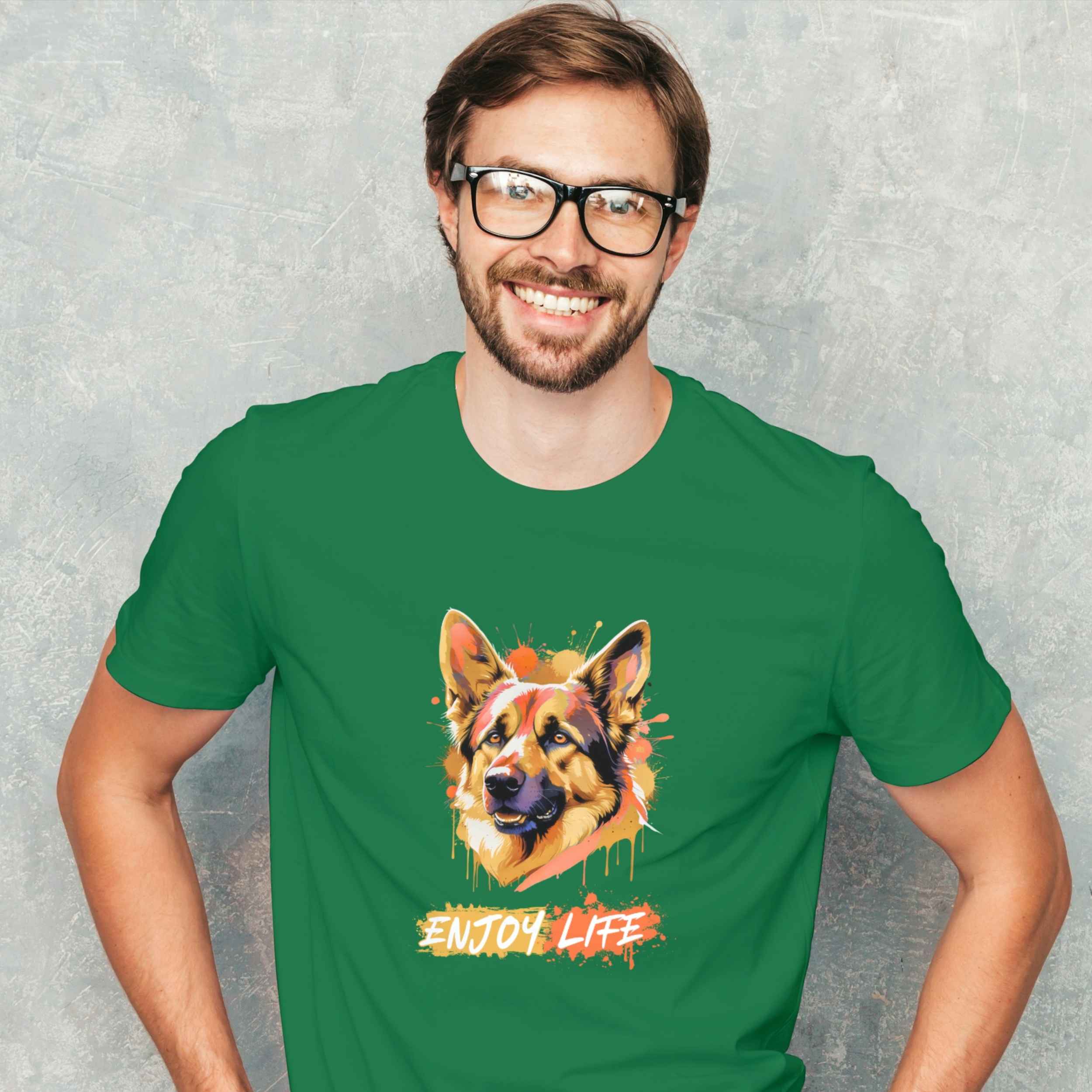 Enjoy Life - Orange Dog - T-Shirt