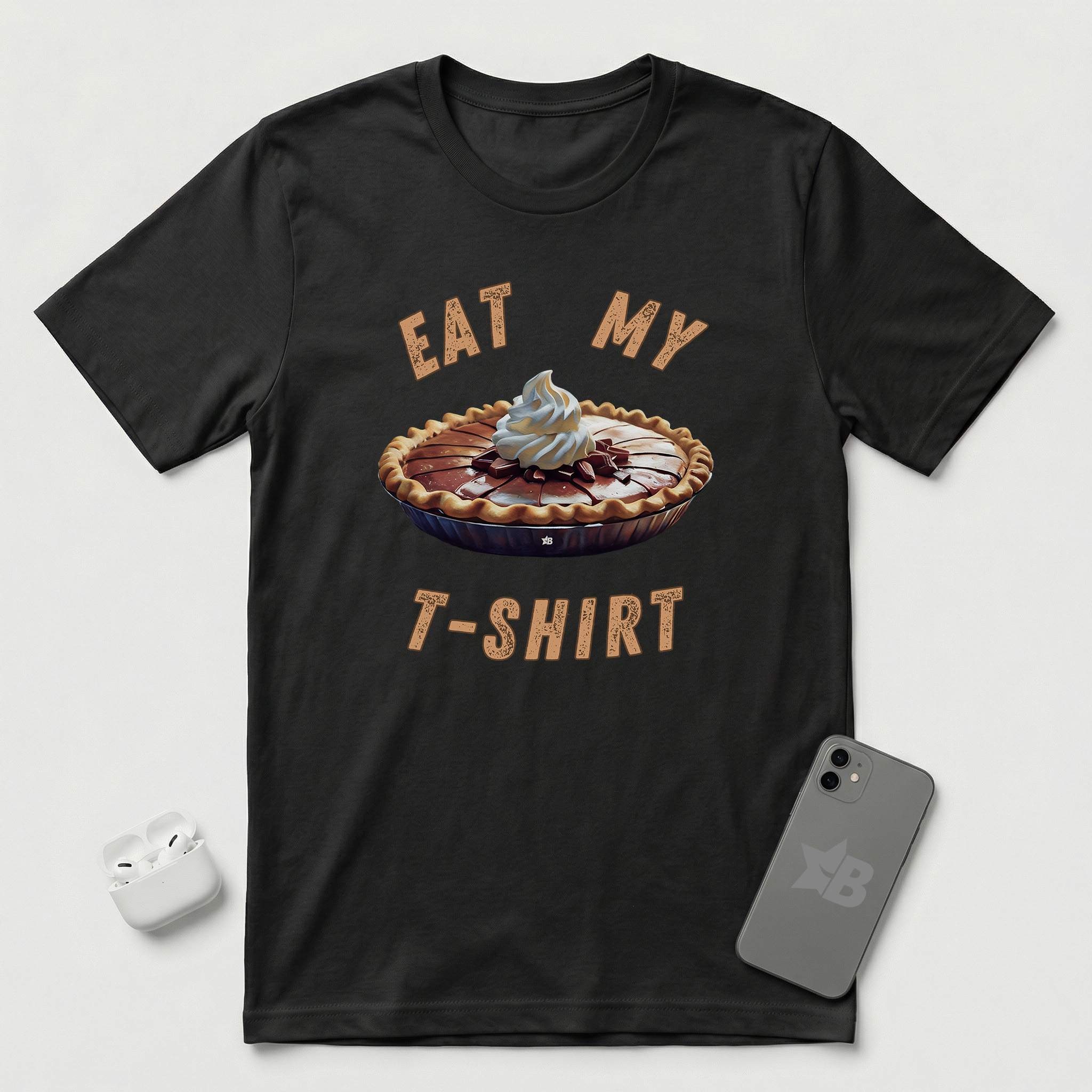 Eat My T-Shirt - Chocolate Pie - T-Shirt - Black mockup