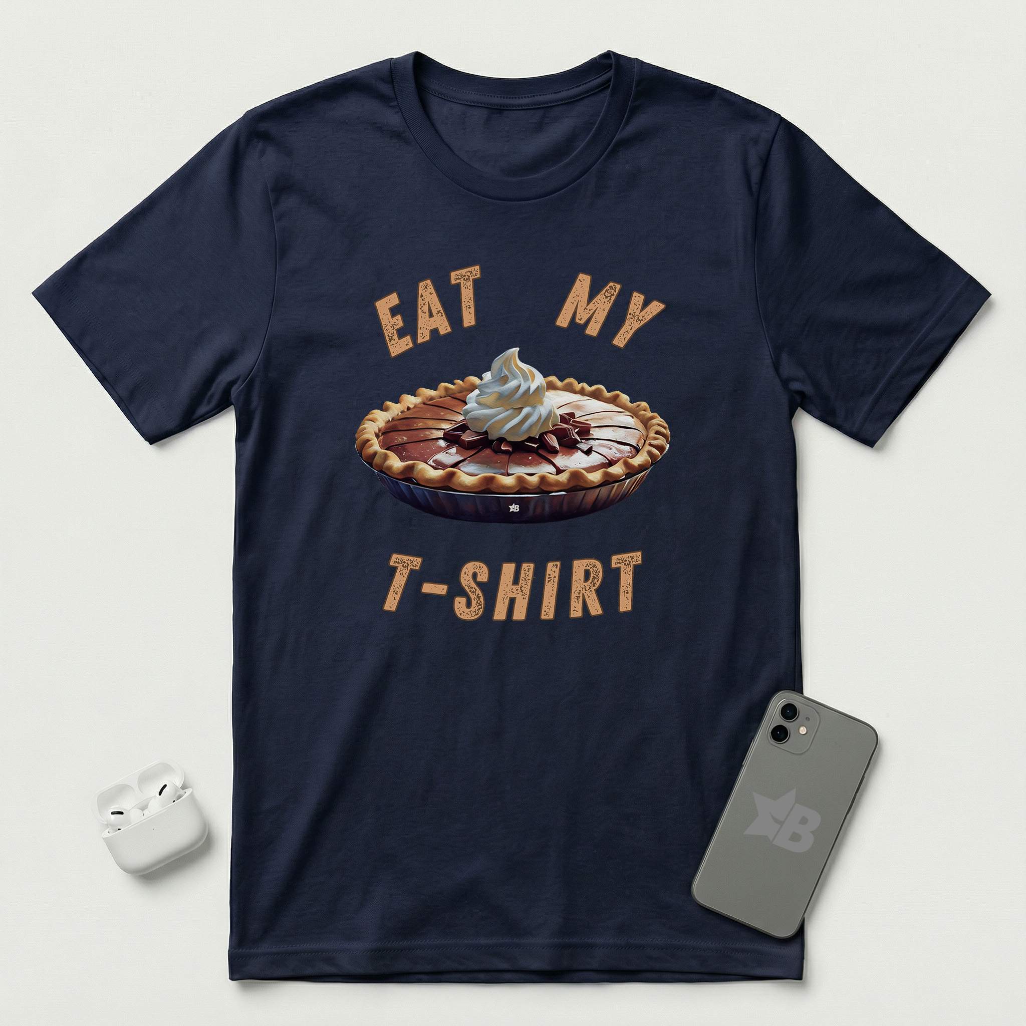 Eat My T-Shirt - Chocolate Pie - T-Shirt - Navy mockup
