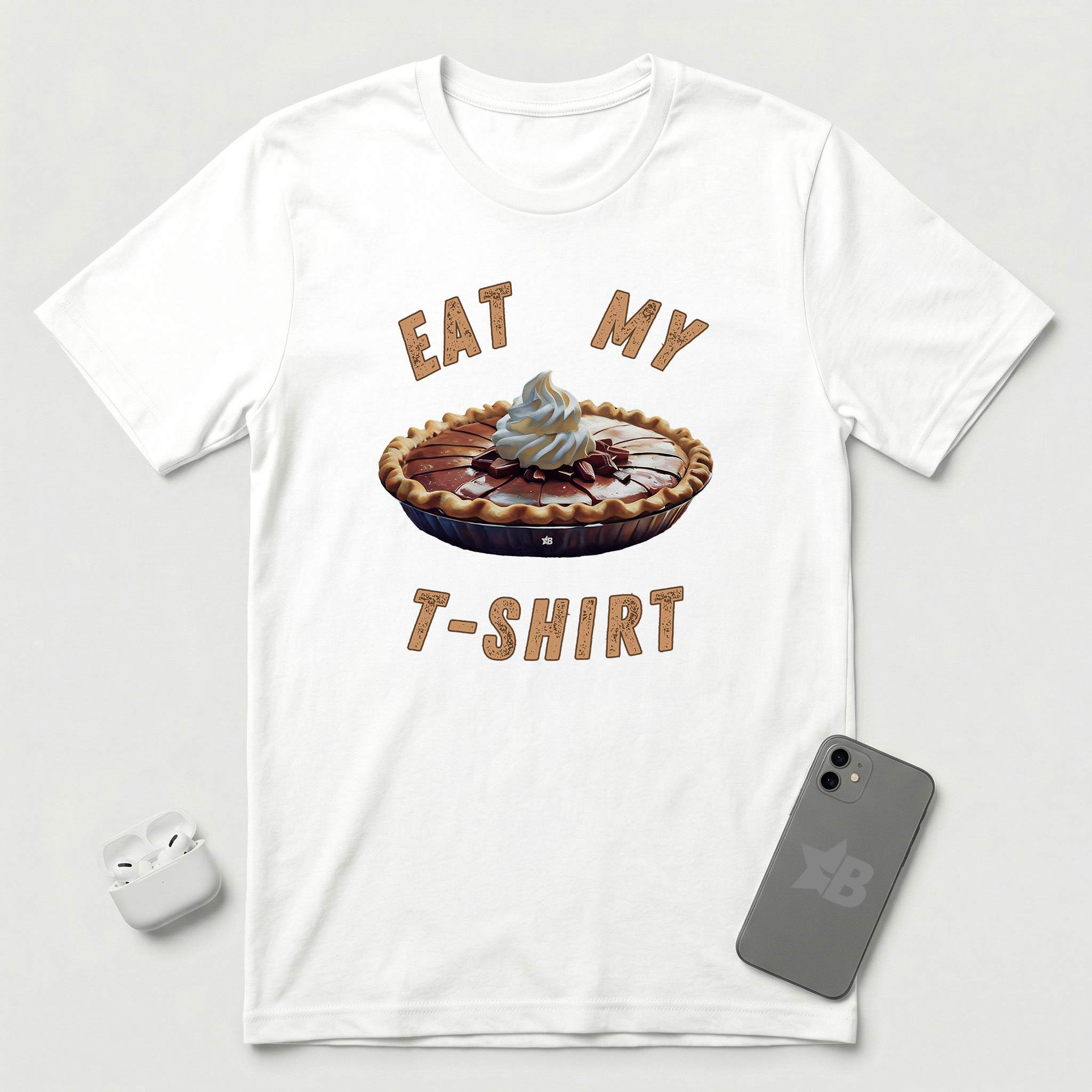 Eat My T-Shirt - Chocolate Pie - T-Shirt - White mockup