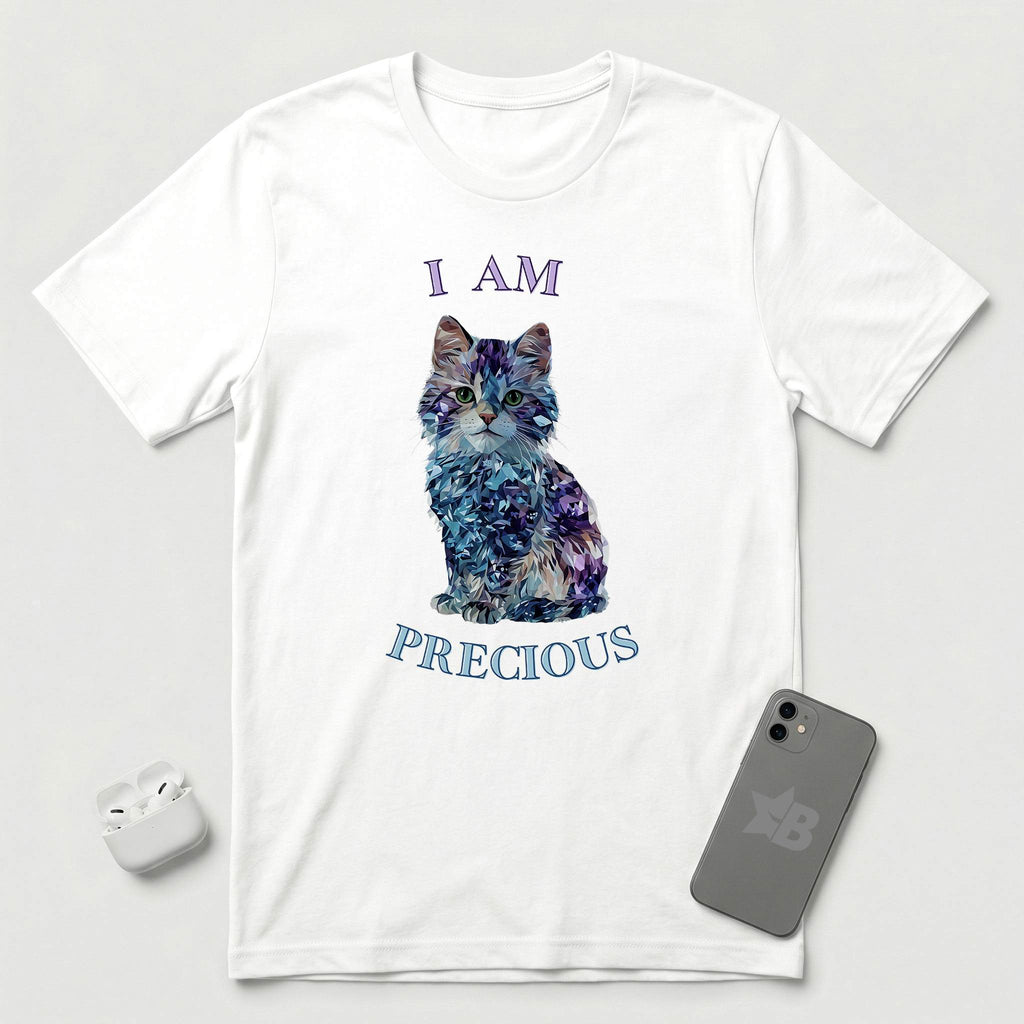 I Am Precious - Diamond Cat - T-Shirt - White mockup