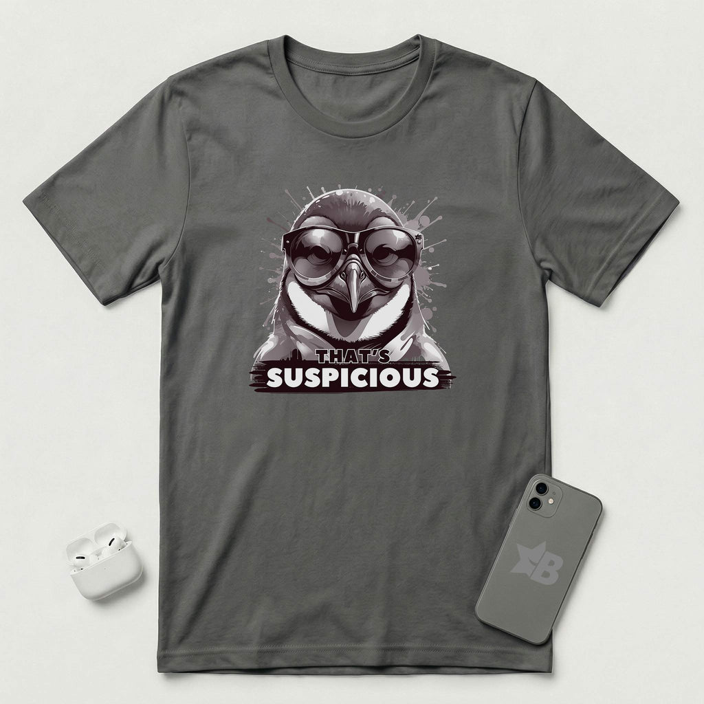 That's Suspicious - Penguin - T-Shirt - Asphalt mockup