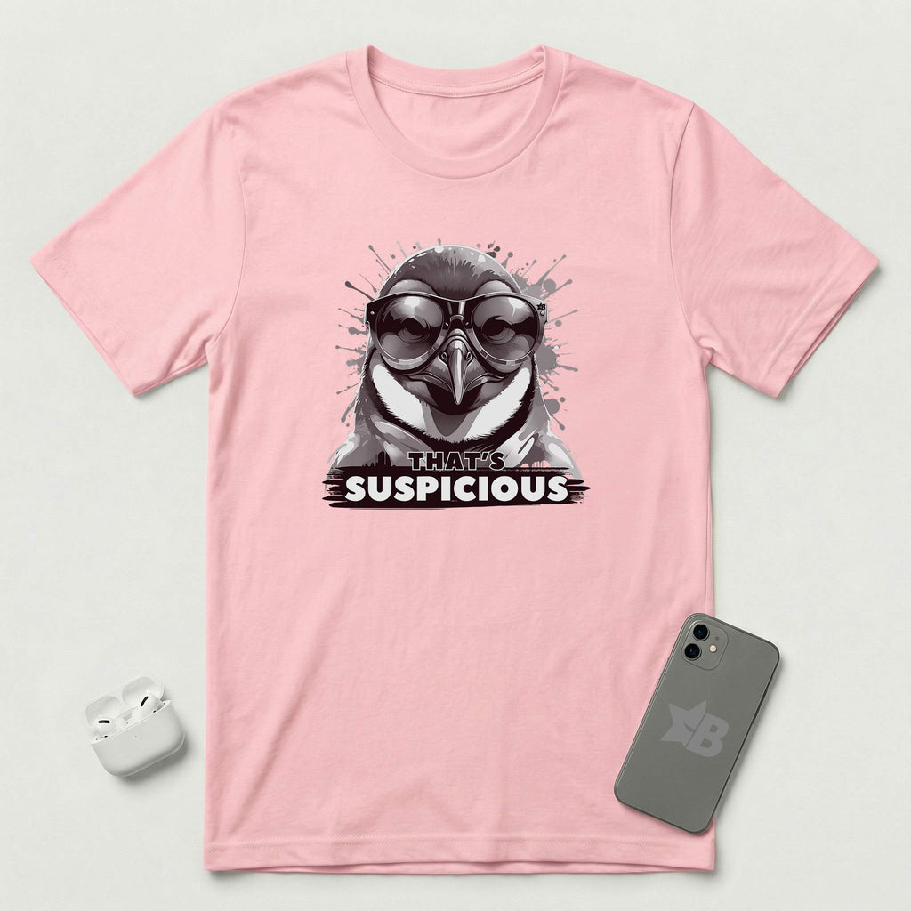 That's Suspicious - Penguin - T-Shirt - Pink mockup