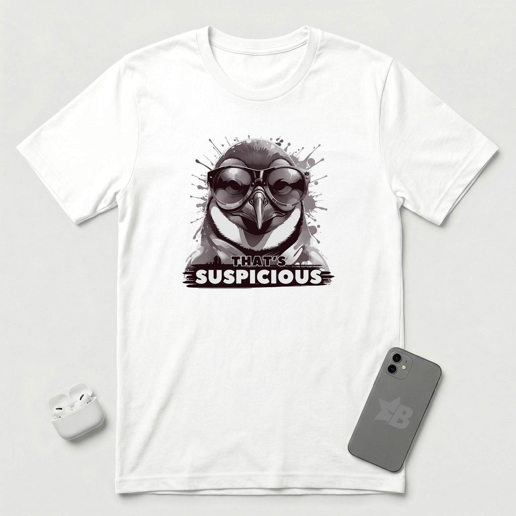 That's Suspicious - Penguin - T-Shirt - White mockup