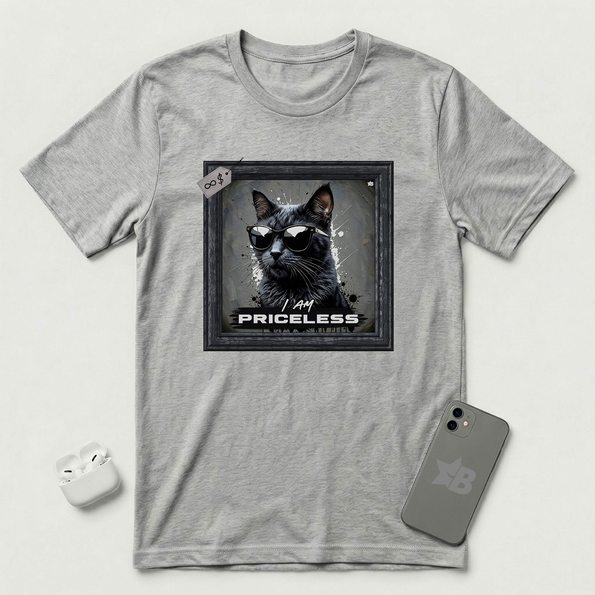 I am Priceless - Cat - T-Shirt - Athletic Heather mockup