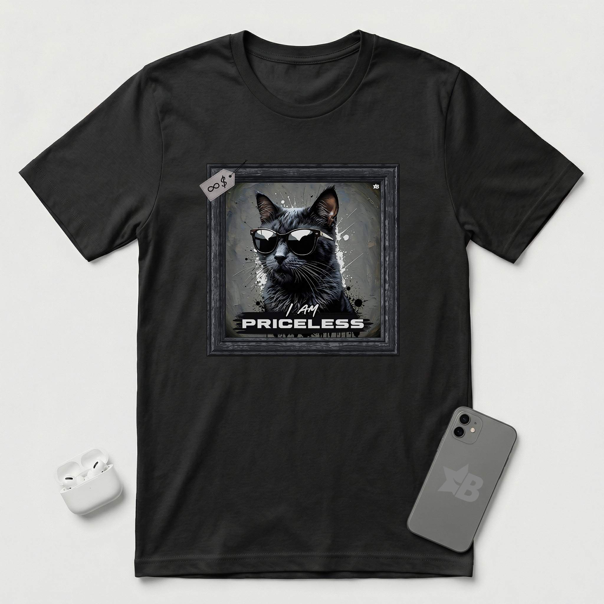 I am Priceless - Cat - T-Shirt - Black mockup