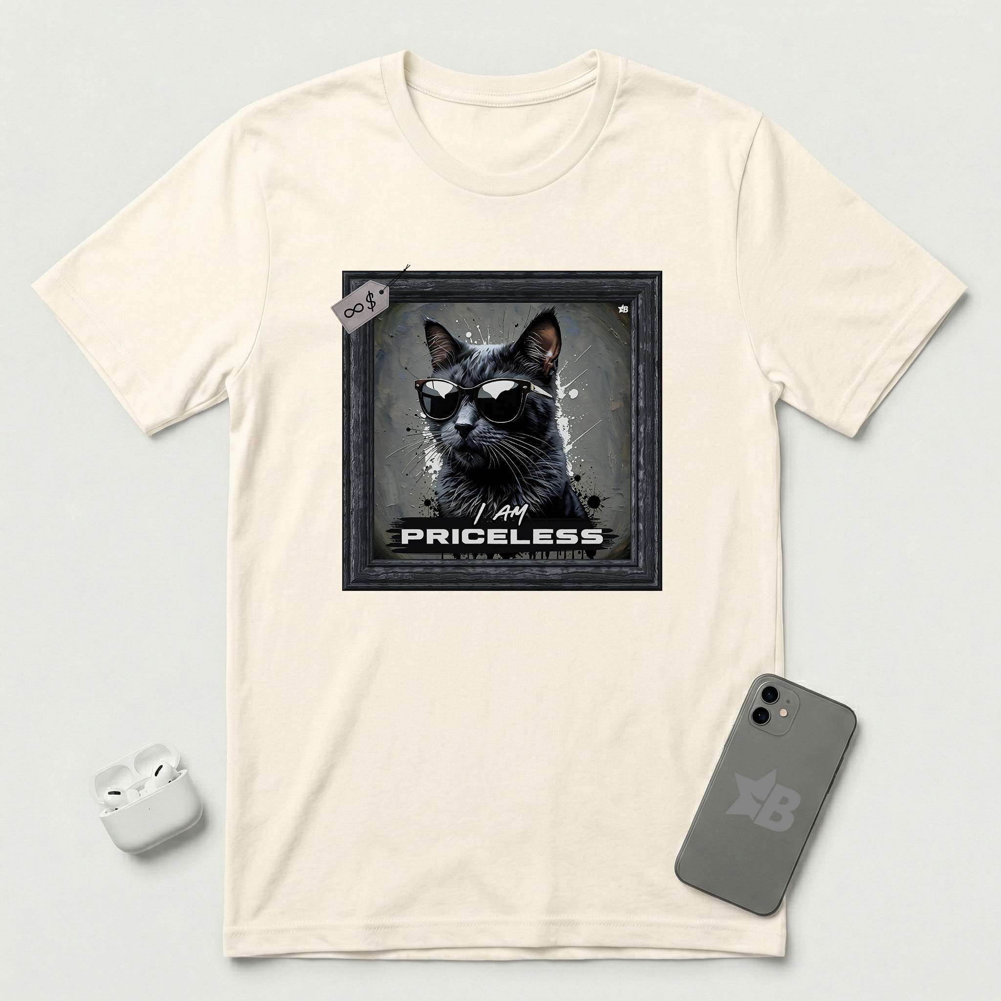 I am Priceless - Cat - T-Shirt - Natural mockup