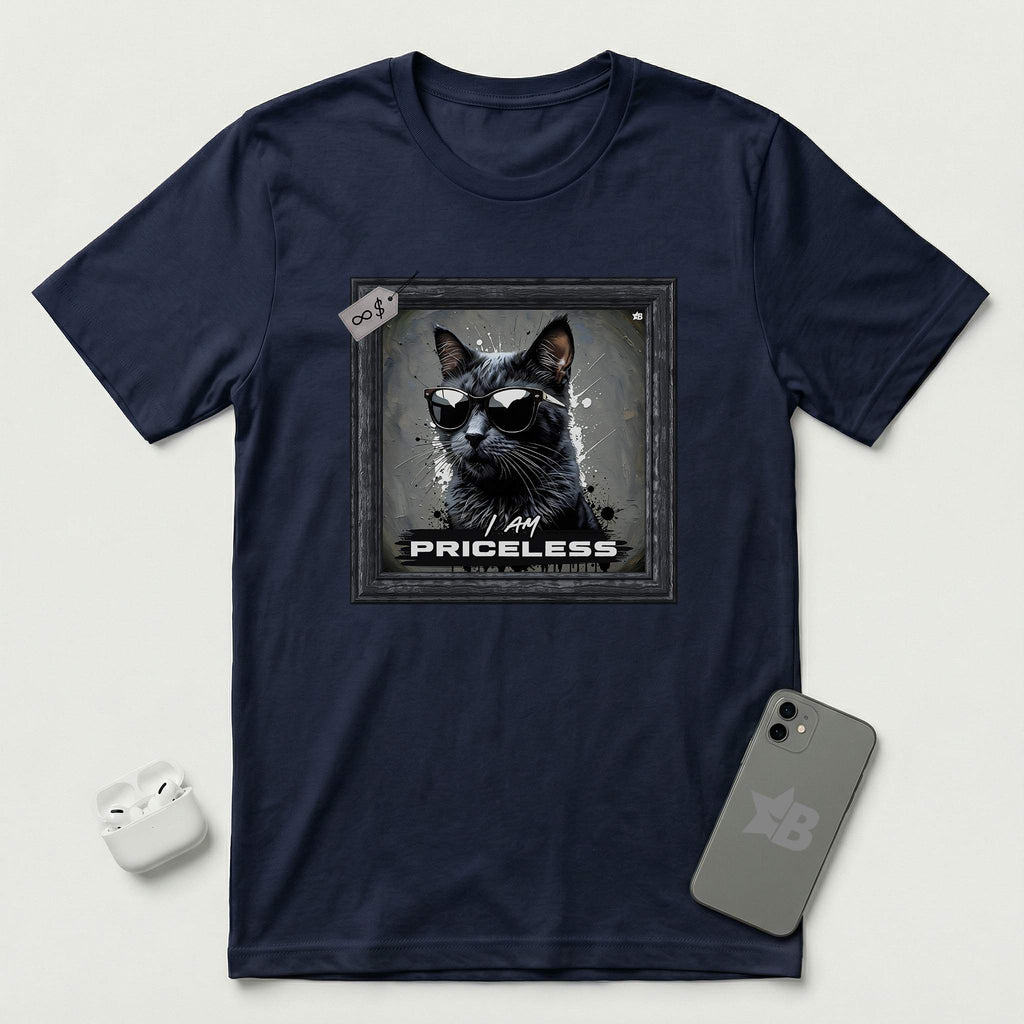 I am Priceless - Cat - T-Shirt - Navy mockup