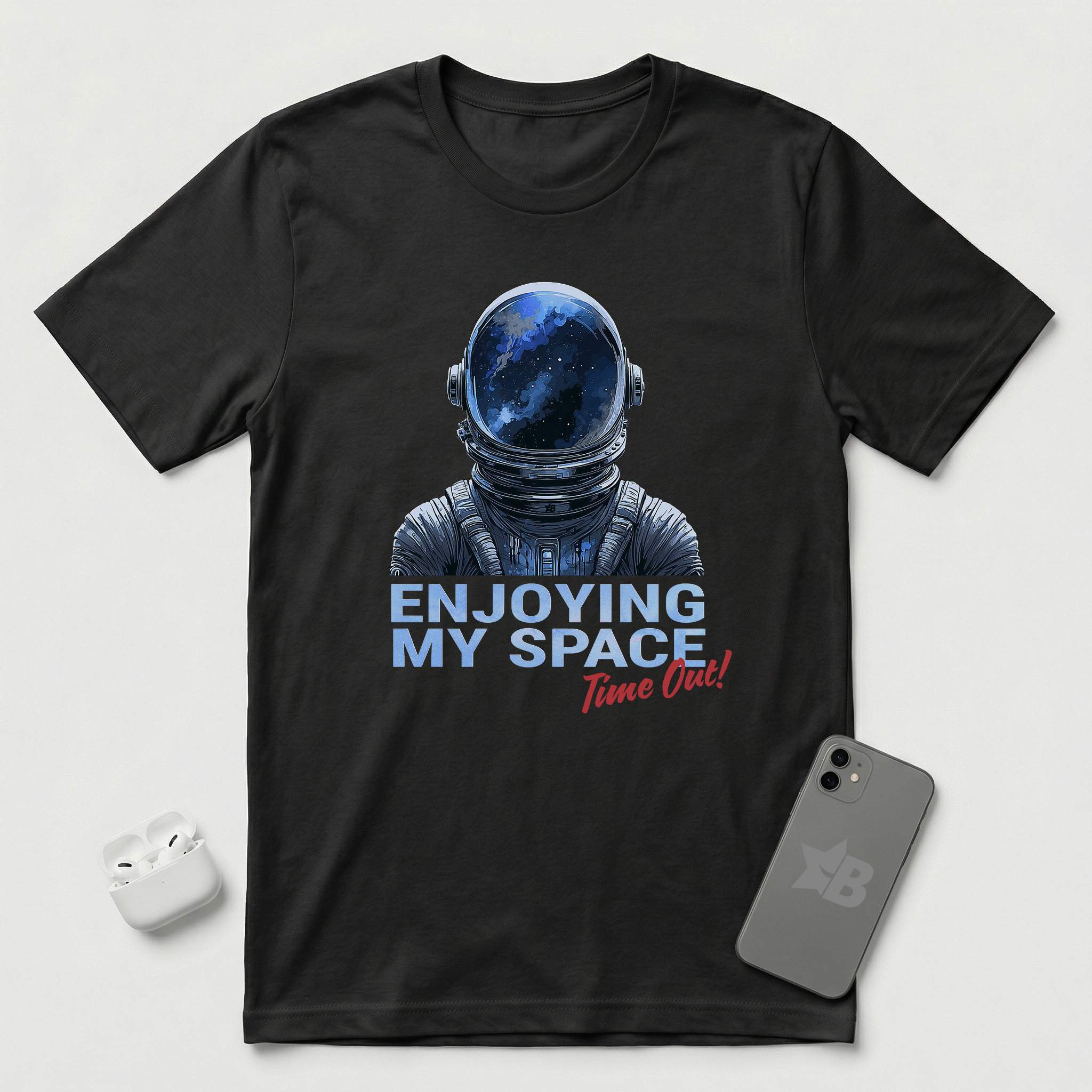 Enjoying My Space - Time Out! - T-Shirt - Black mockup