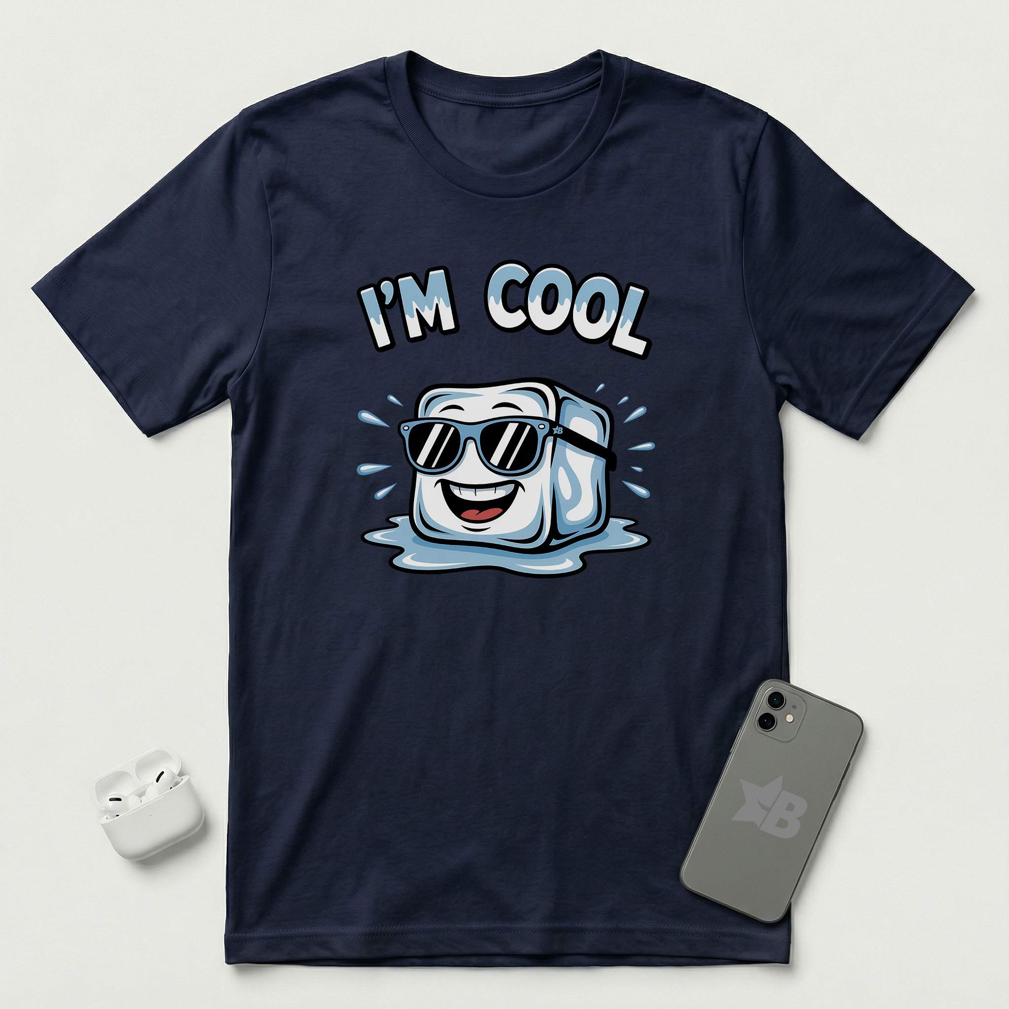 I'm Cool - Ice - T-Shirt - Navy mockup