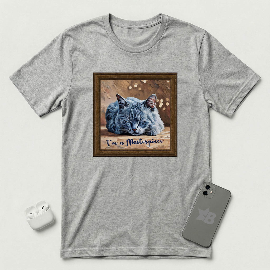 I'm a Masterpiece - Cat - T-Shirt - Athletic Heather mockup